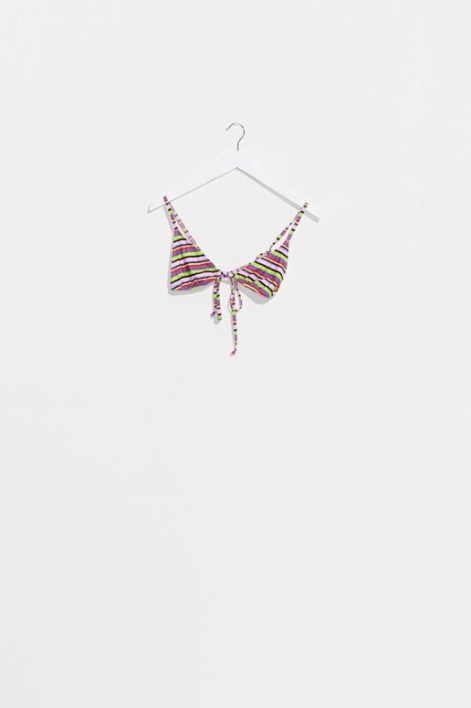 Misfit leone tri bikini top - violet stripe