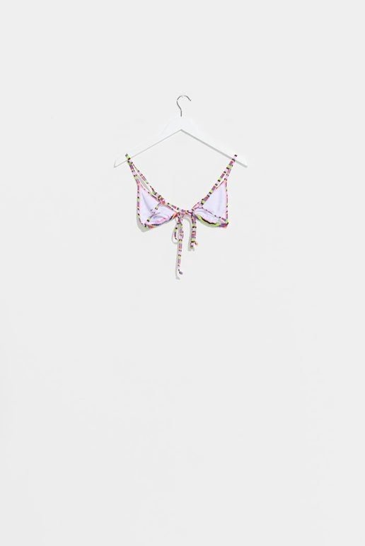 Misfit leone tri bikini top - violet stripe