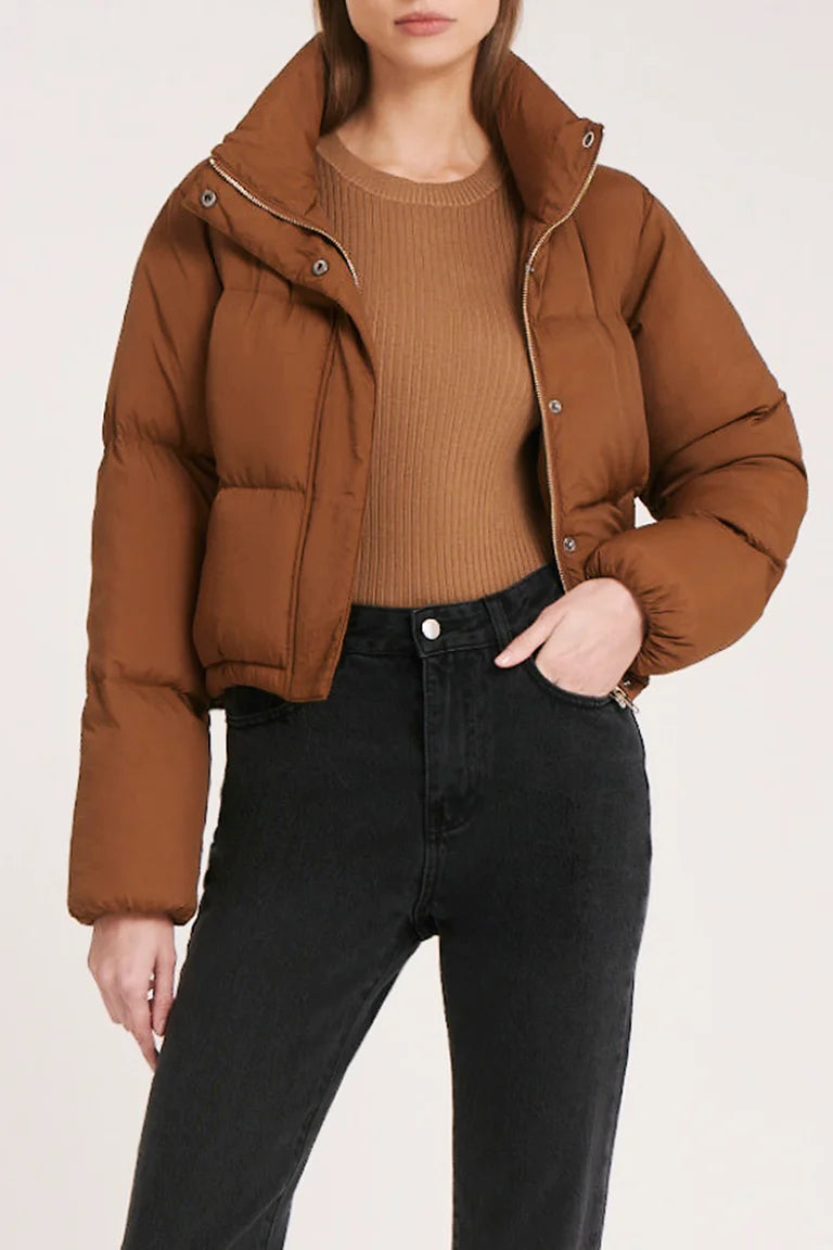 NUDE LUCY Topher Puffer Jacket - Toffee