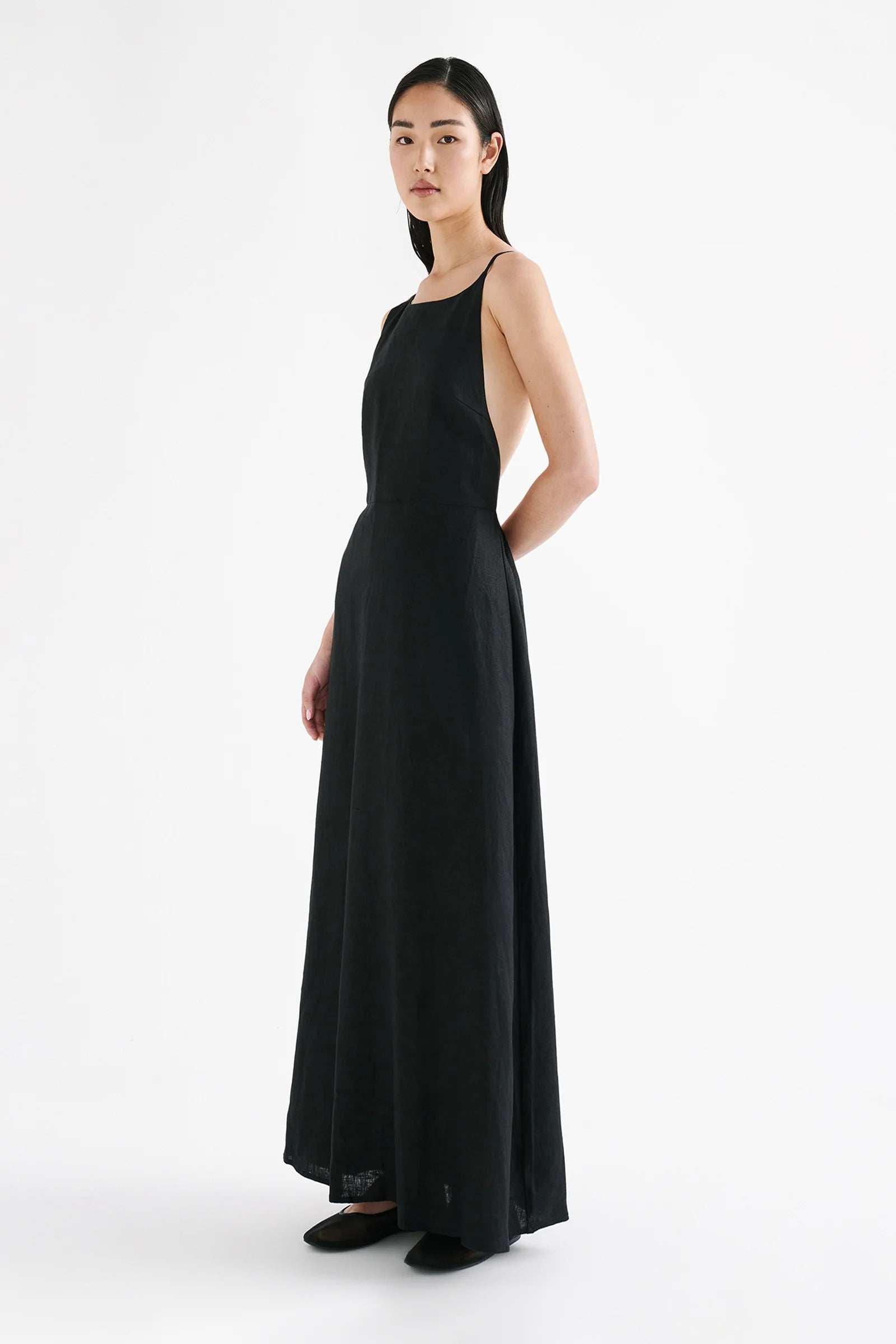 NUDE LUCY Ziba linen maxi dress - Black