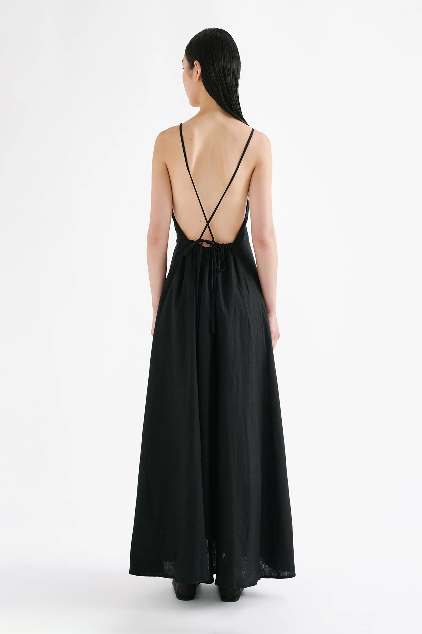 NUDE LUCY Ziba linen maxi dress - Black