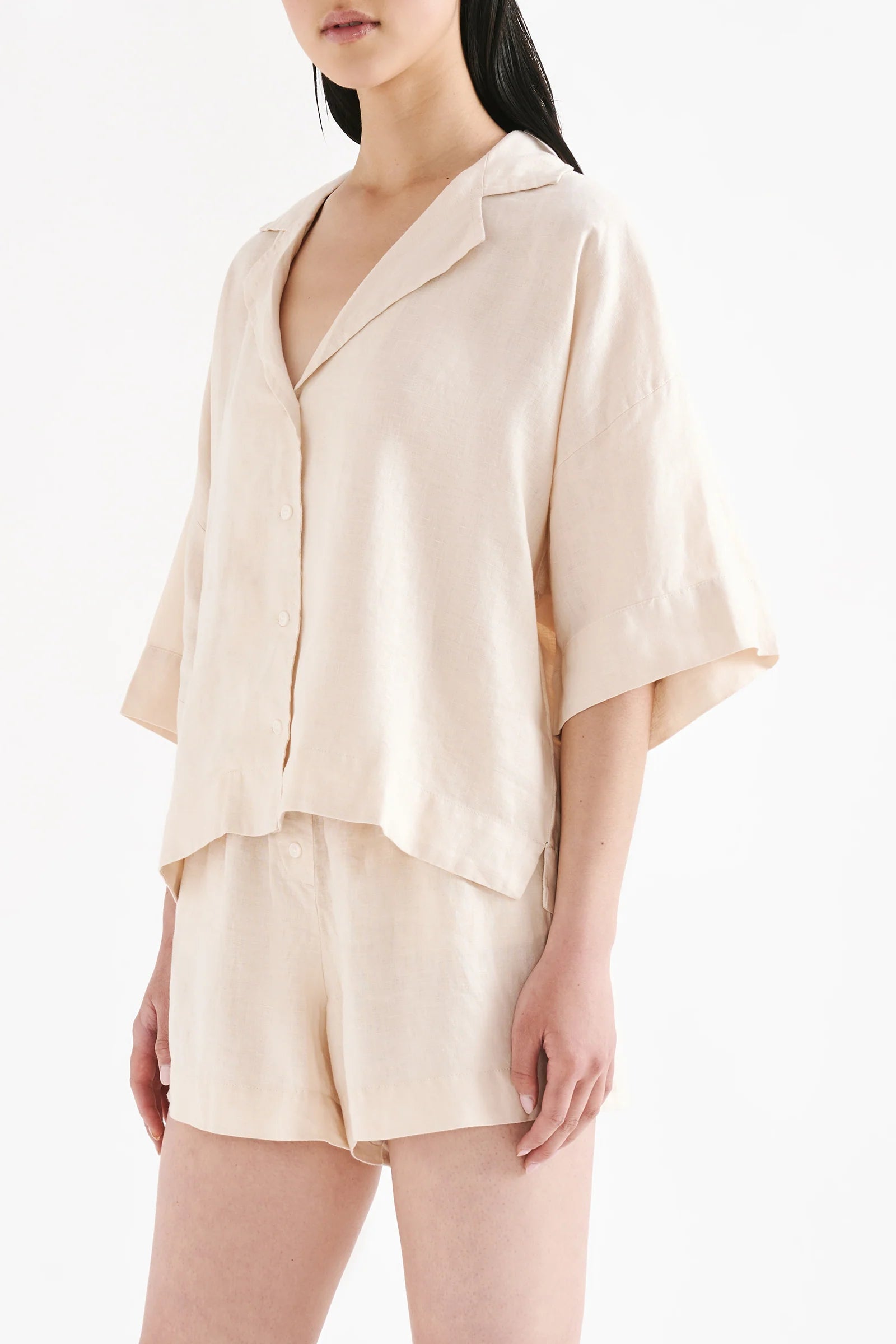 NUDE LUCY Lounge linen shirt - Pannacotta