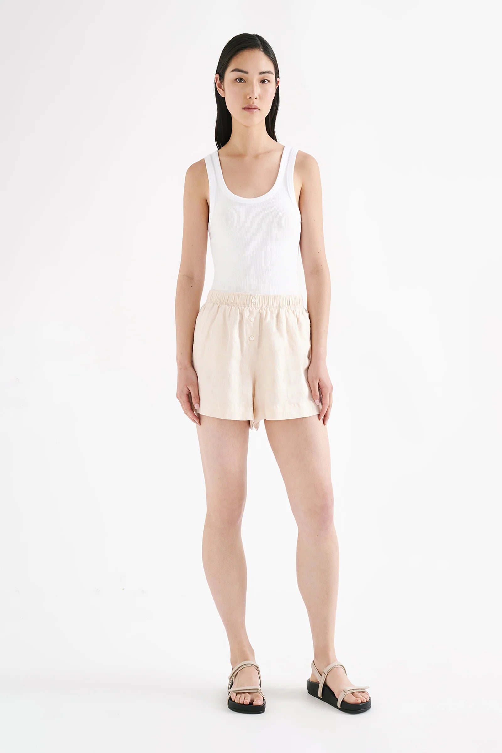 NUDE LUCY Lounge linen short - Pannacotta