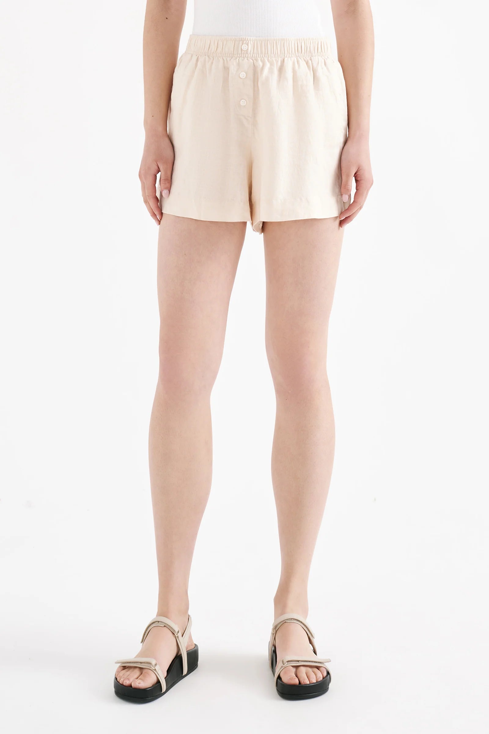 NUDE LUCY Lounge linen short - Pannacotta