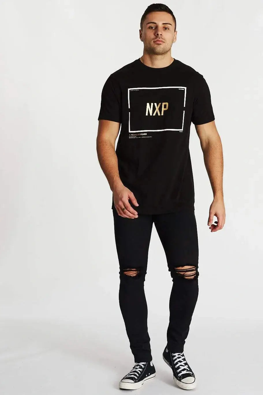 Nxp dark soul scoop back t-shirt jet black