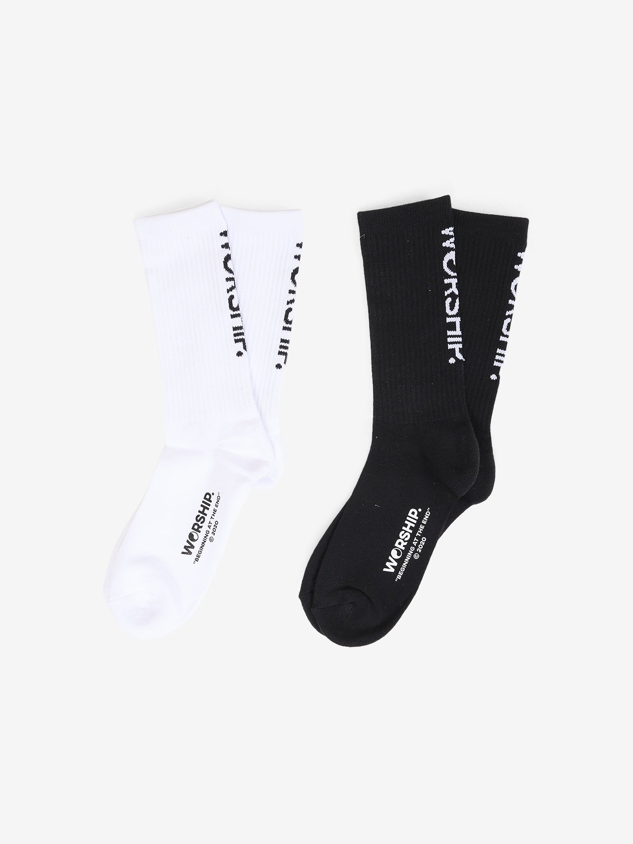 WORSHIP Core socks organic 2 pack - White/black