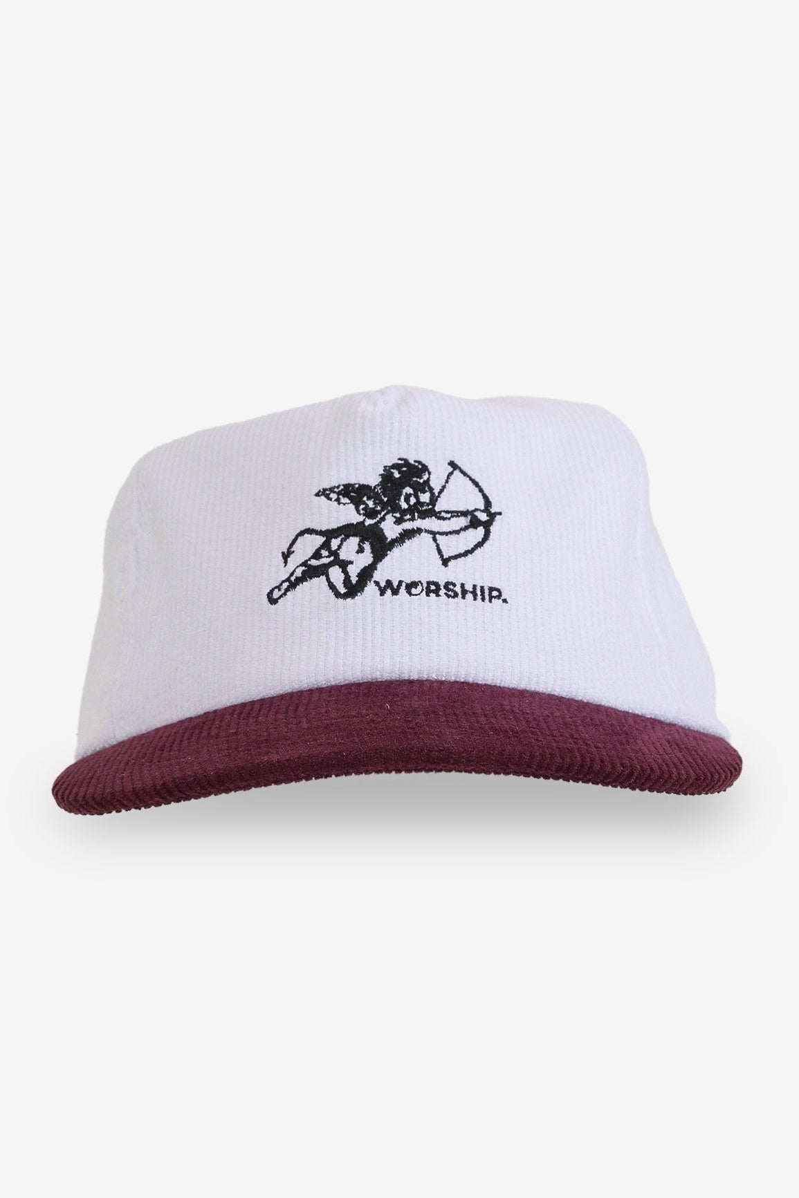 WORSHIP Cherub cord hat - Cream/wine