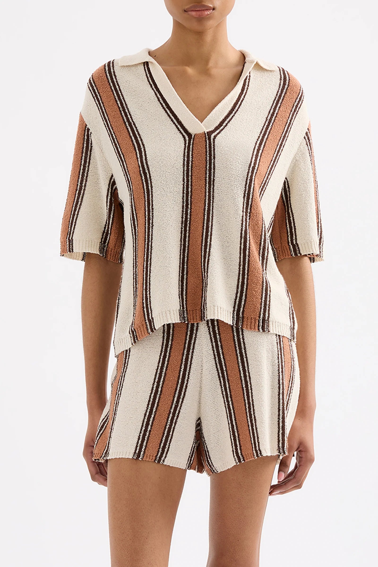 NUDE LUCY Oda knit top - Manuka stripe