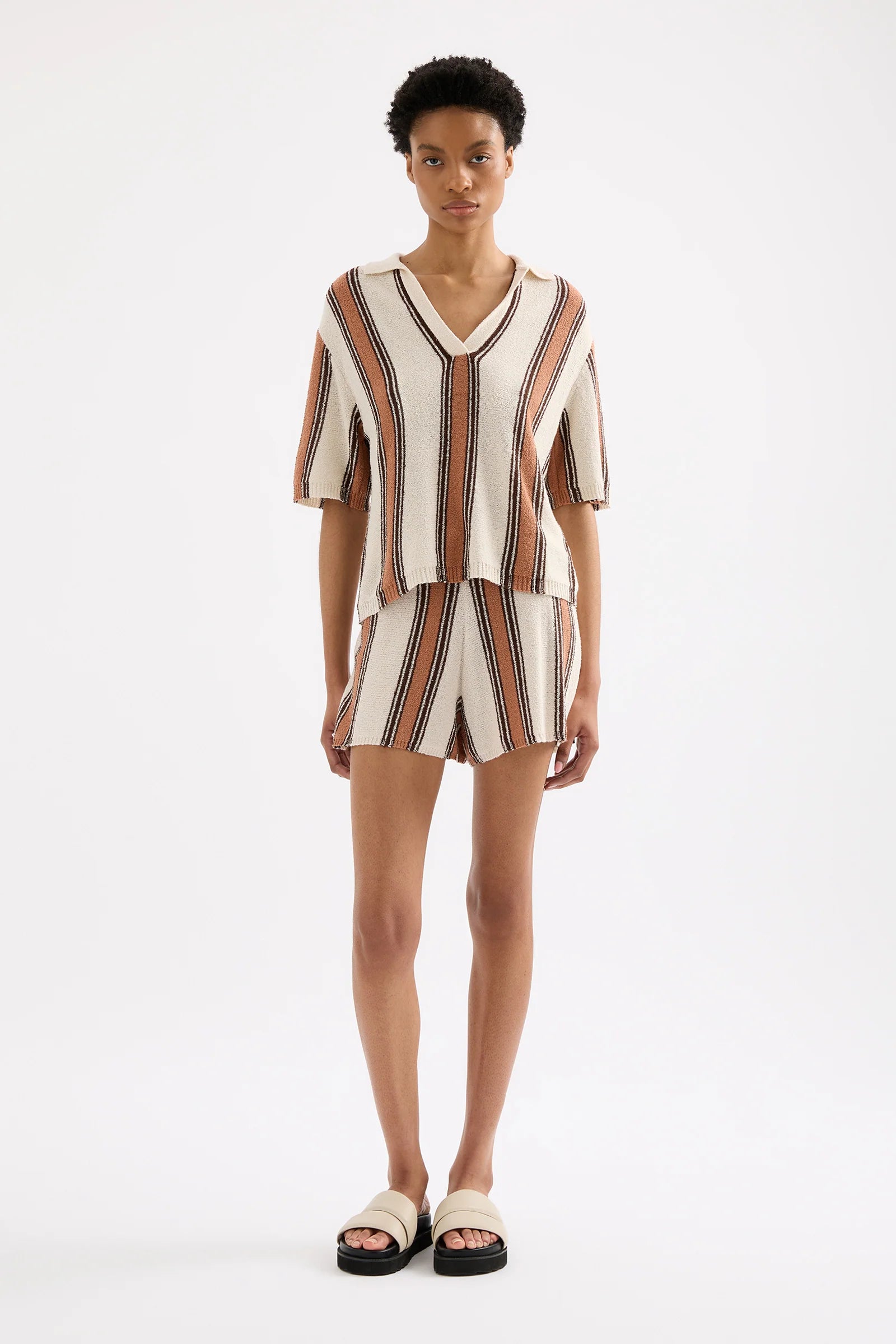 NUDE LUCY Oda knit top - Manuka stripe