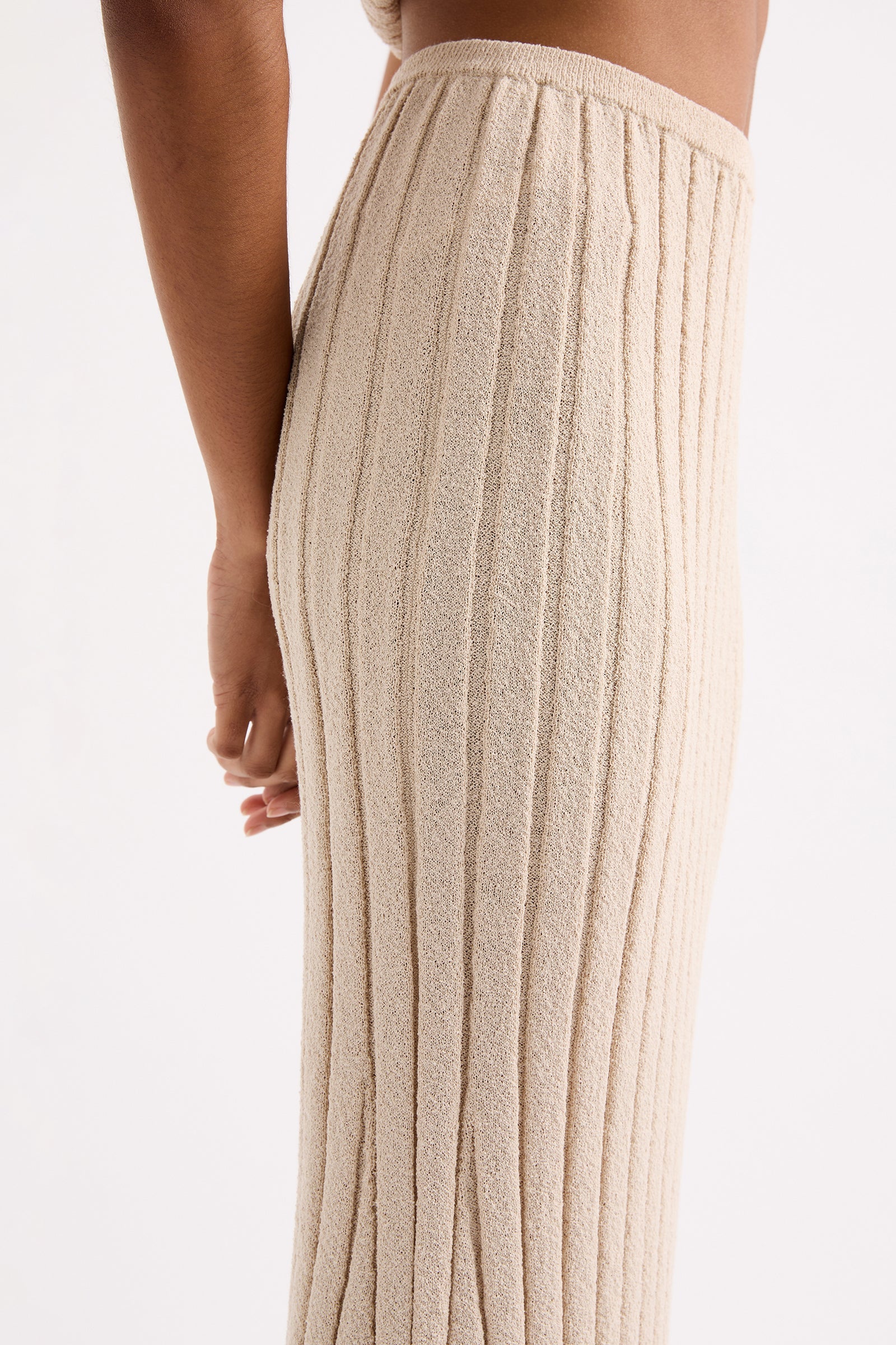 NUDE LUCY Taiyo knit skirt - Oat