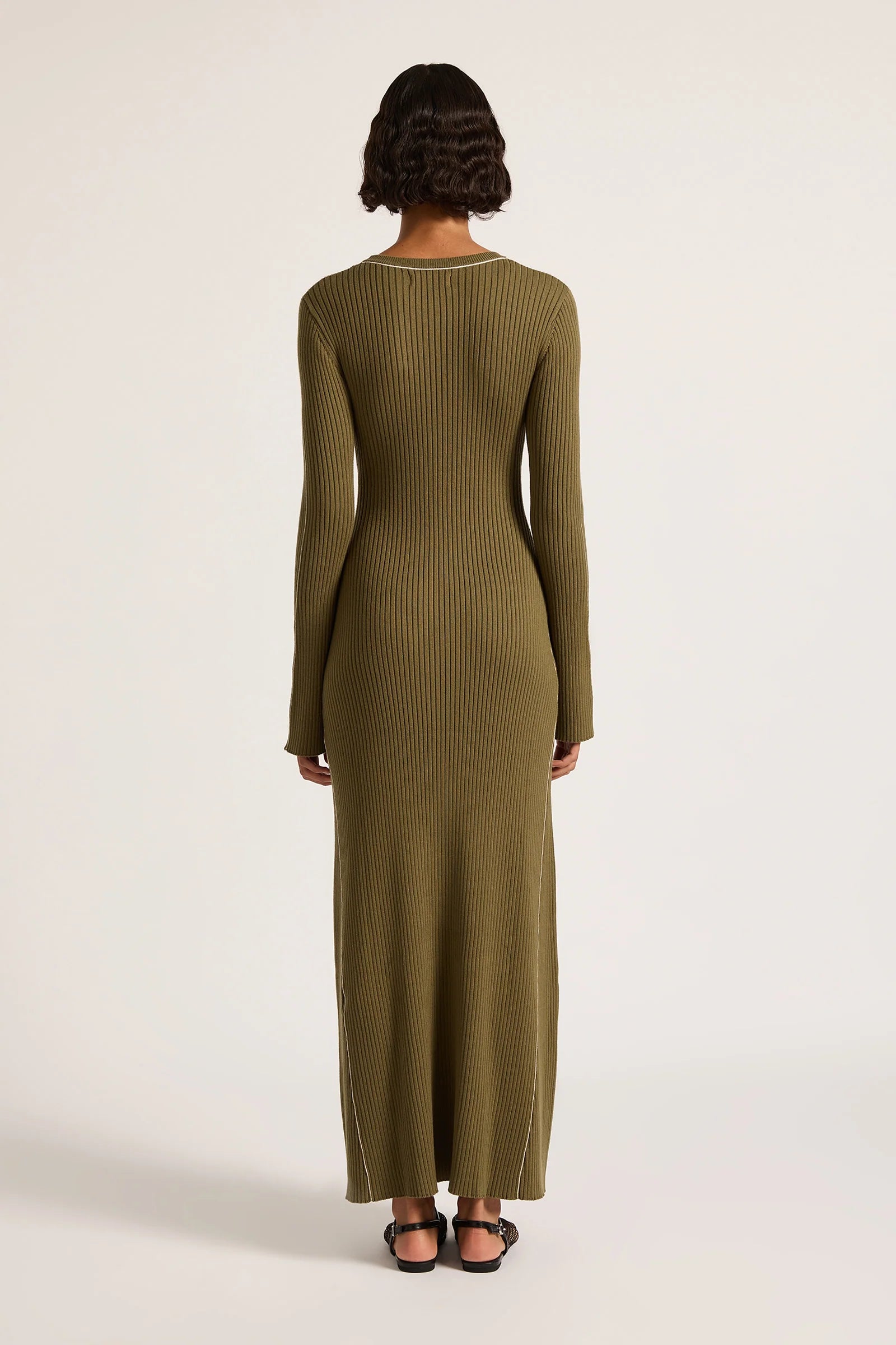 NUDE LUCY Gaia knit maxi dress - Olive