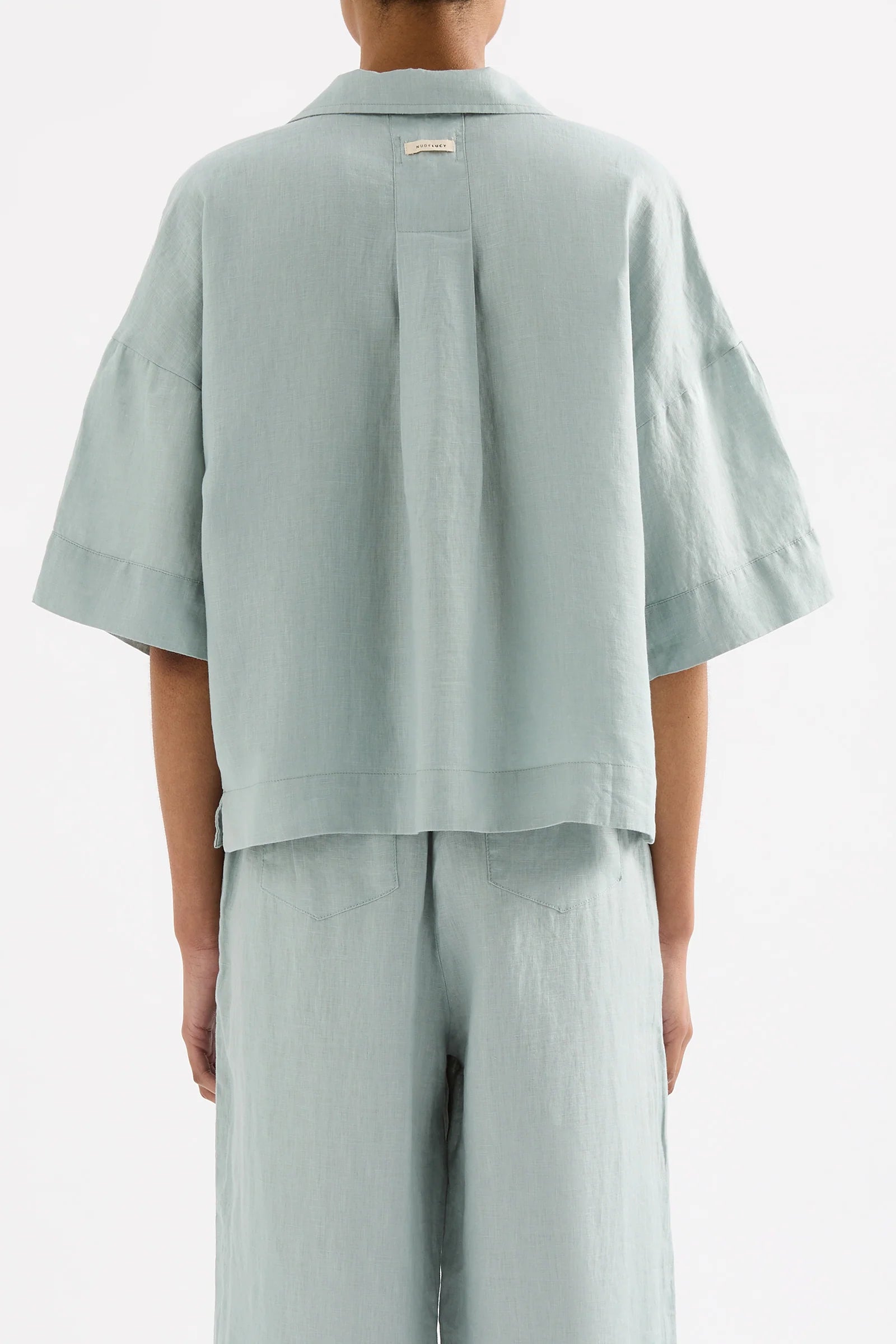 NUDE LUCY Lounge linen shirt - Seafoam