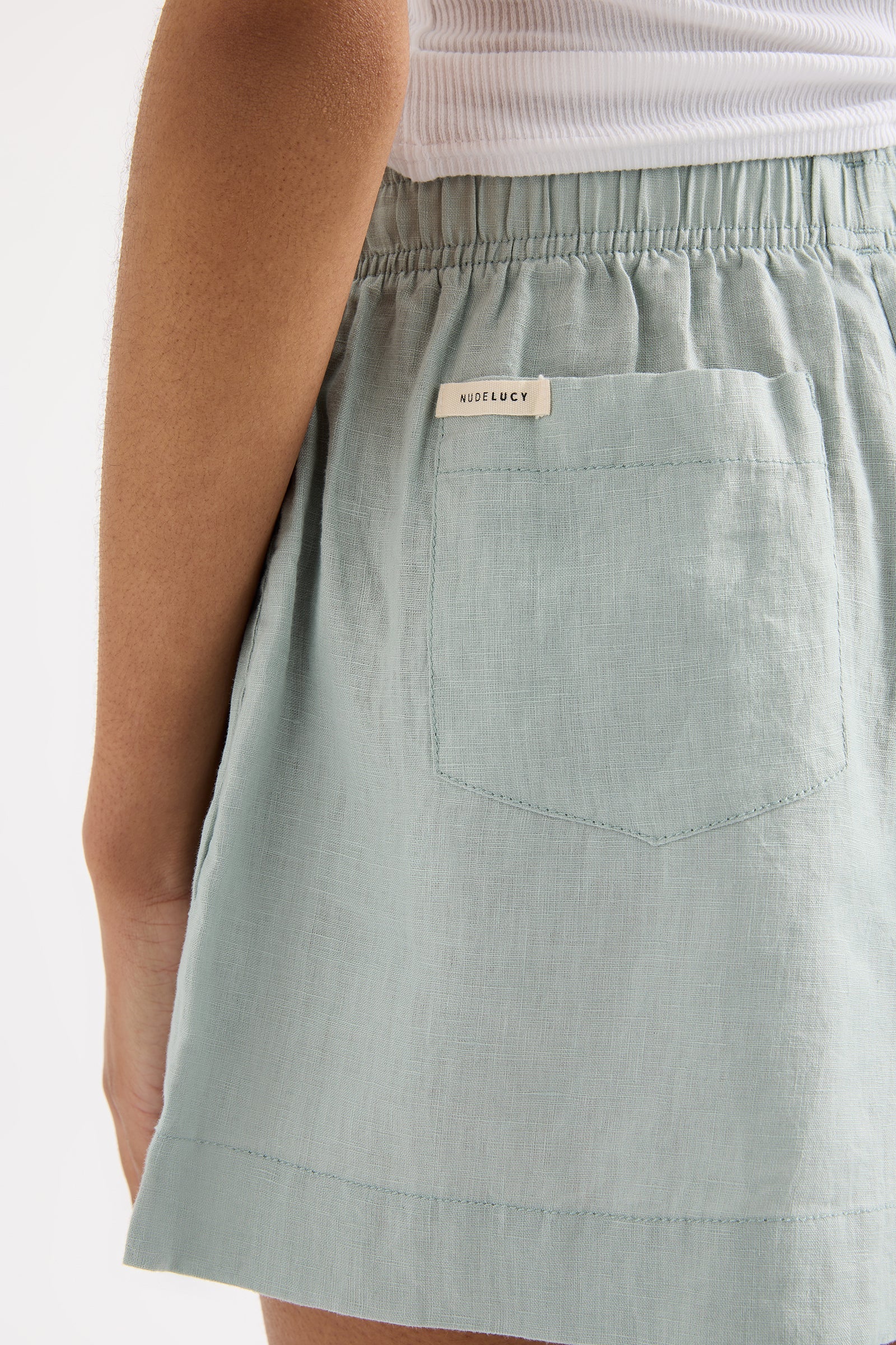 NUDE LUCY Lounge linen short - Seafoam