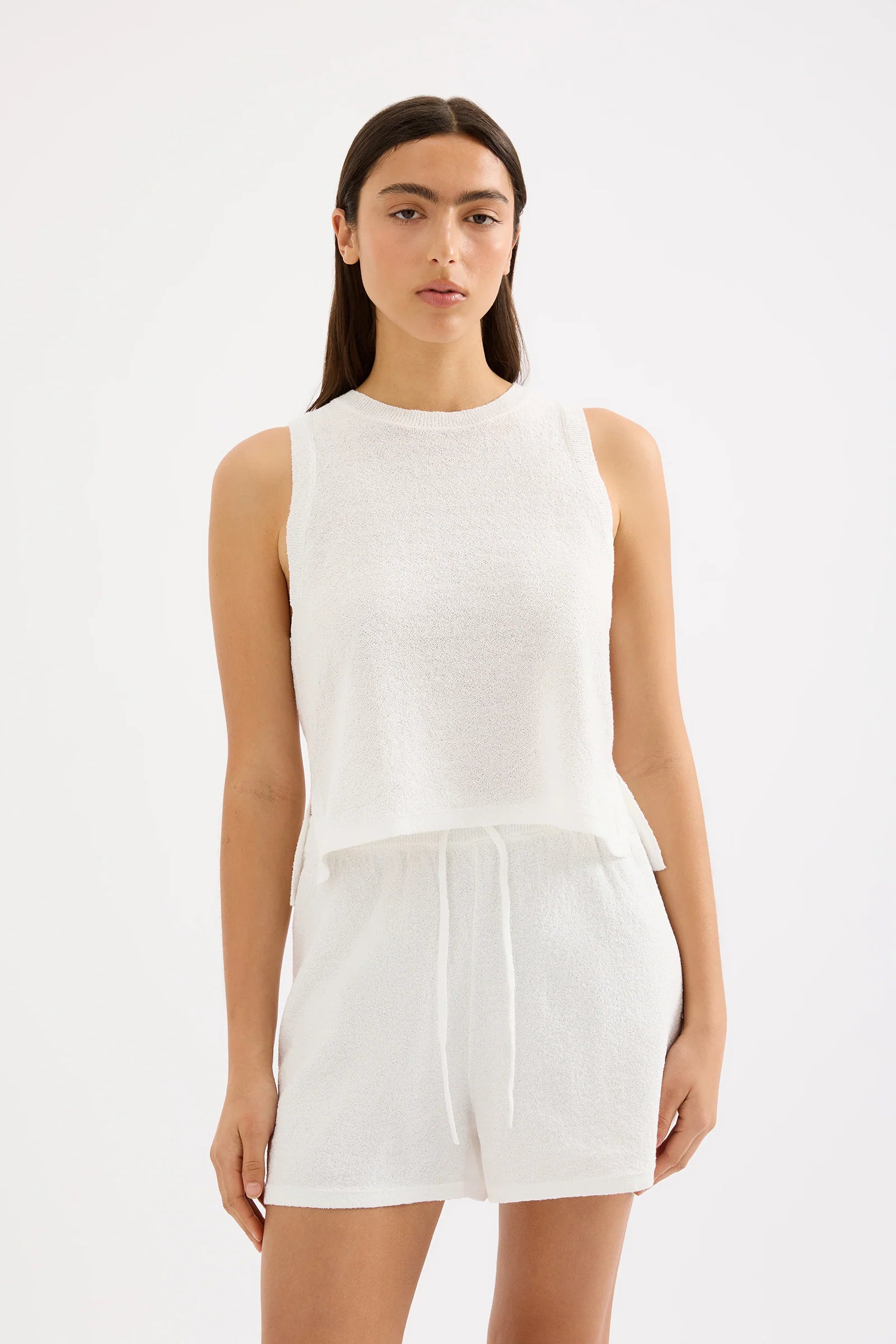 NUDE LUCY zosia knit tank - white