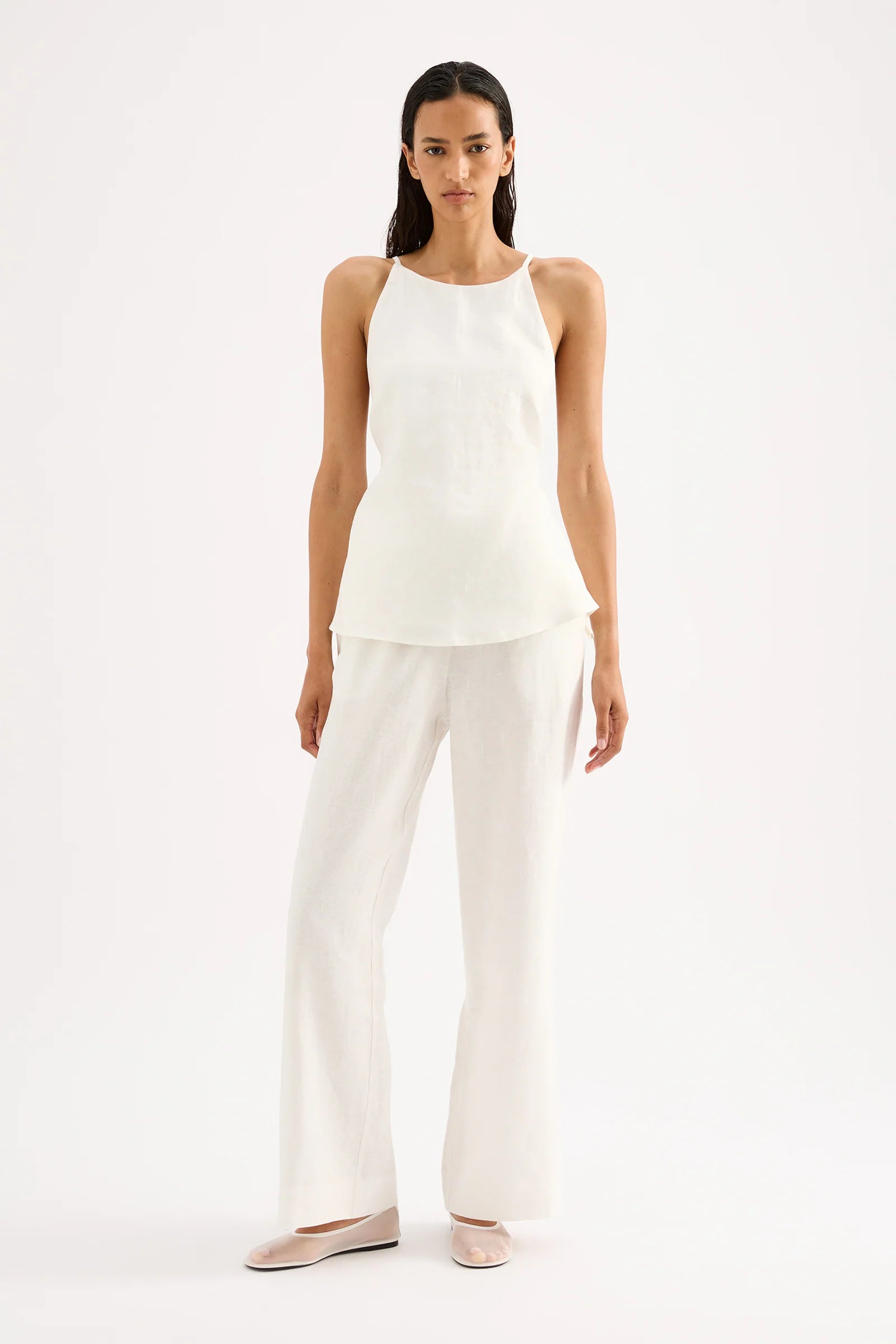 Nude Lucy Marnie Linen Pant White