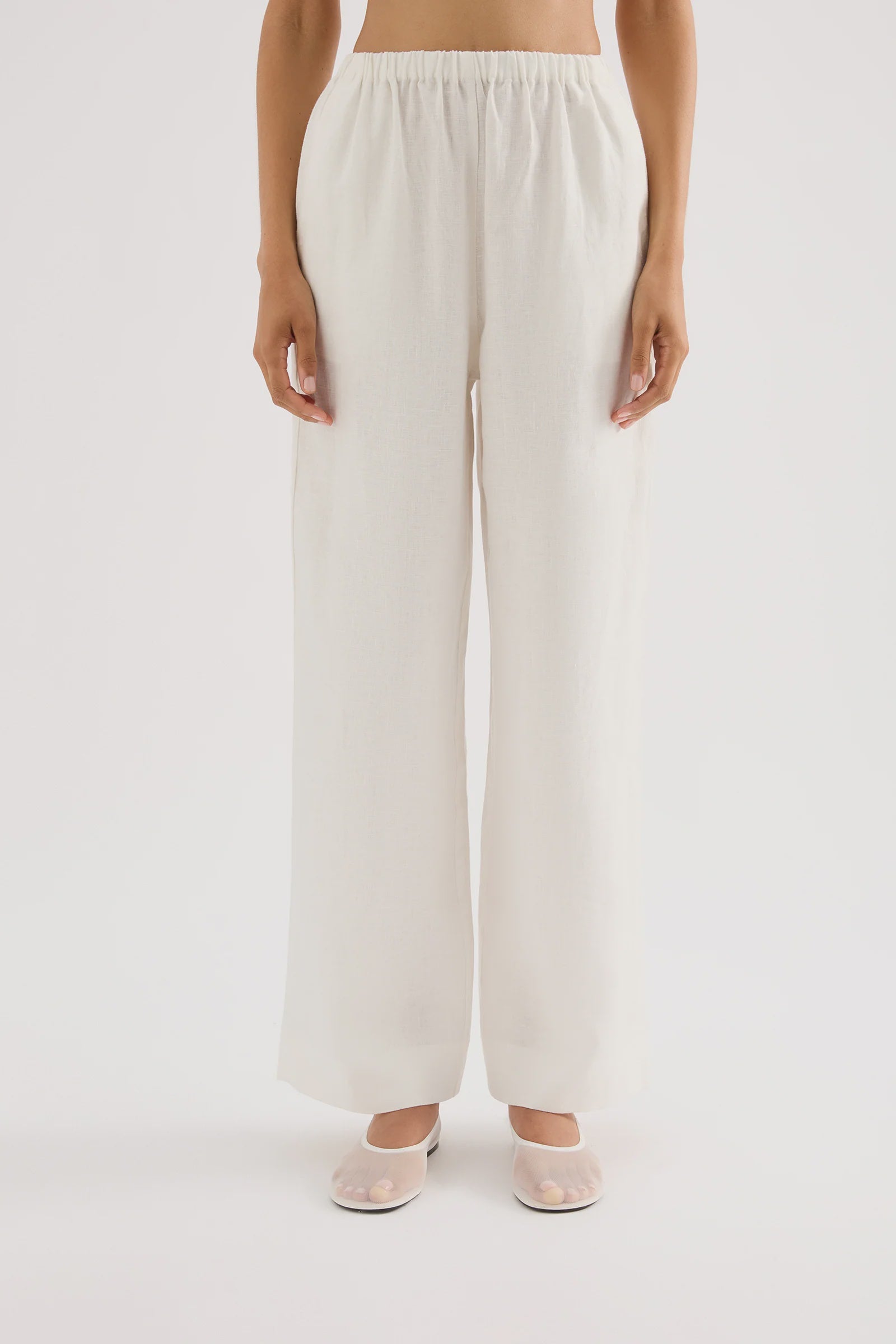 Nude Lucy Marnie Linen Pant White