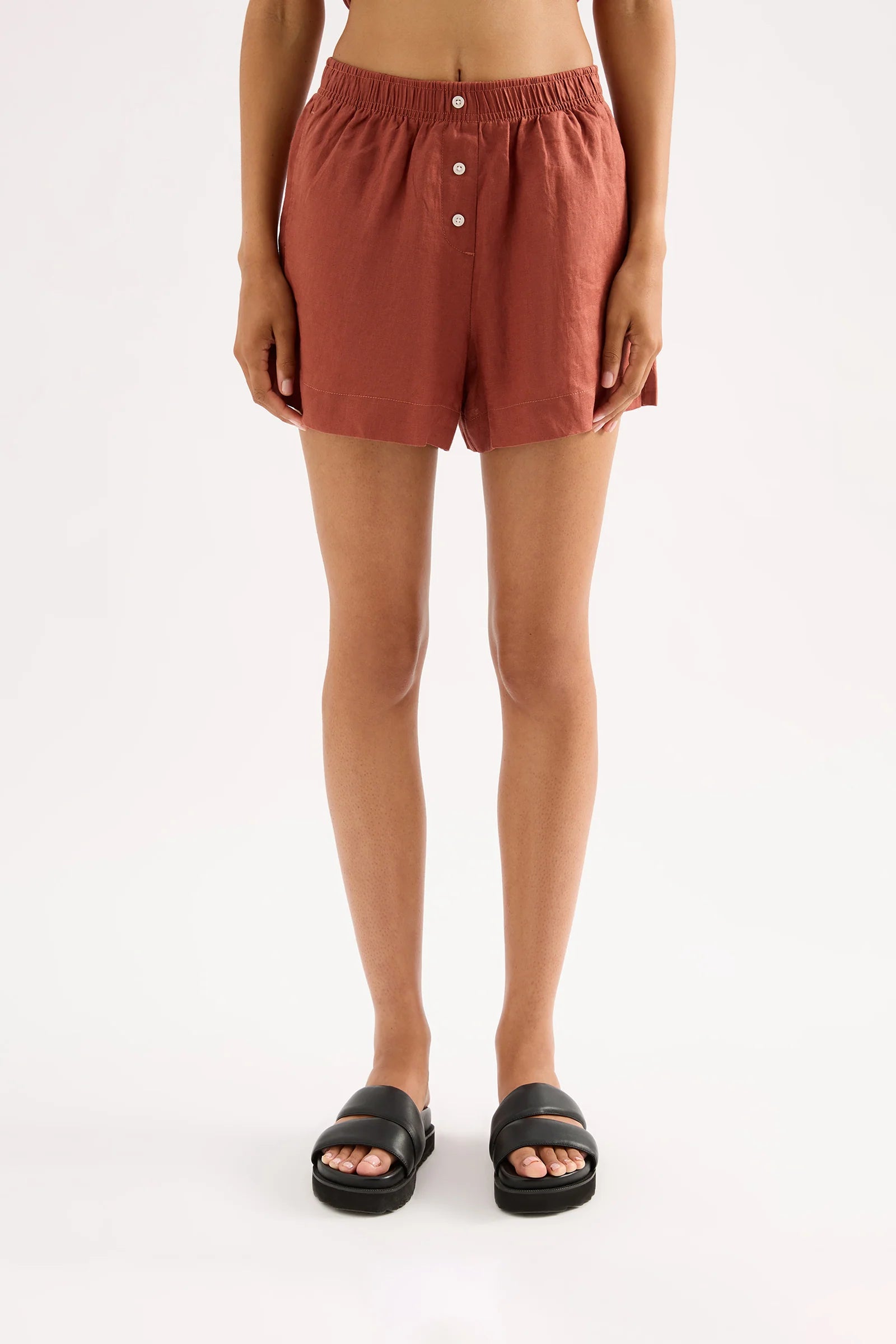 NUDE LUCY Lounge Linen Short - Rust