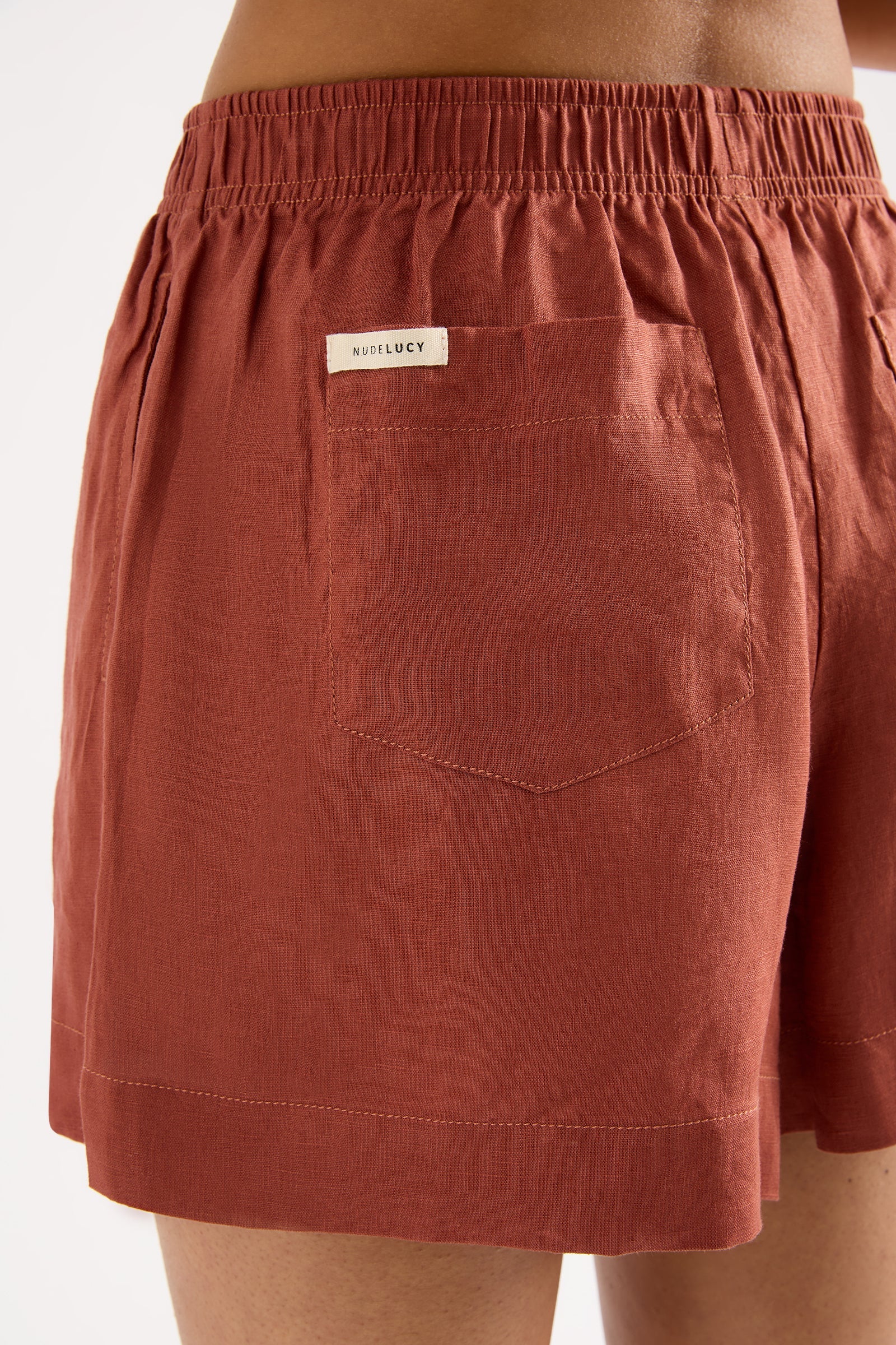 NUDE LUCY Lounge Linen Short - Rust