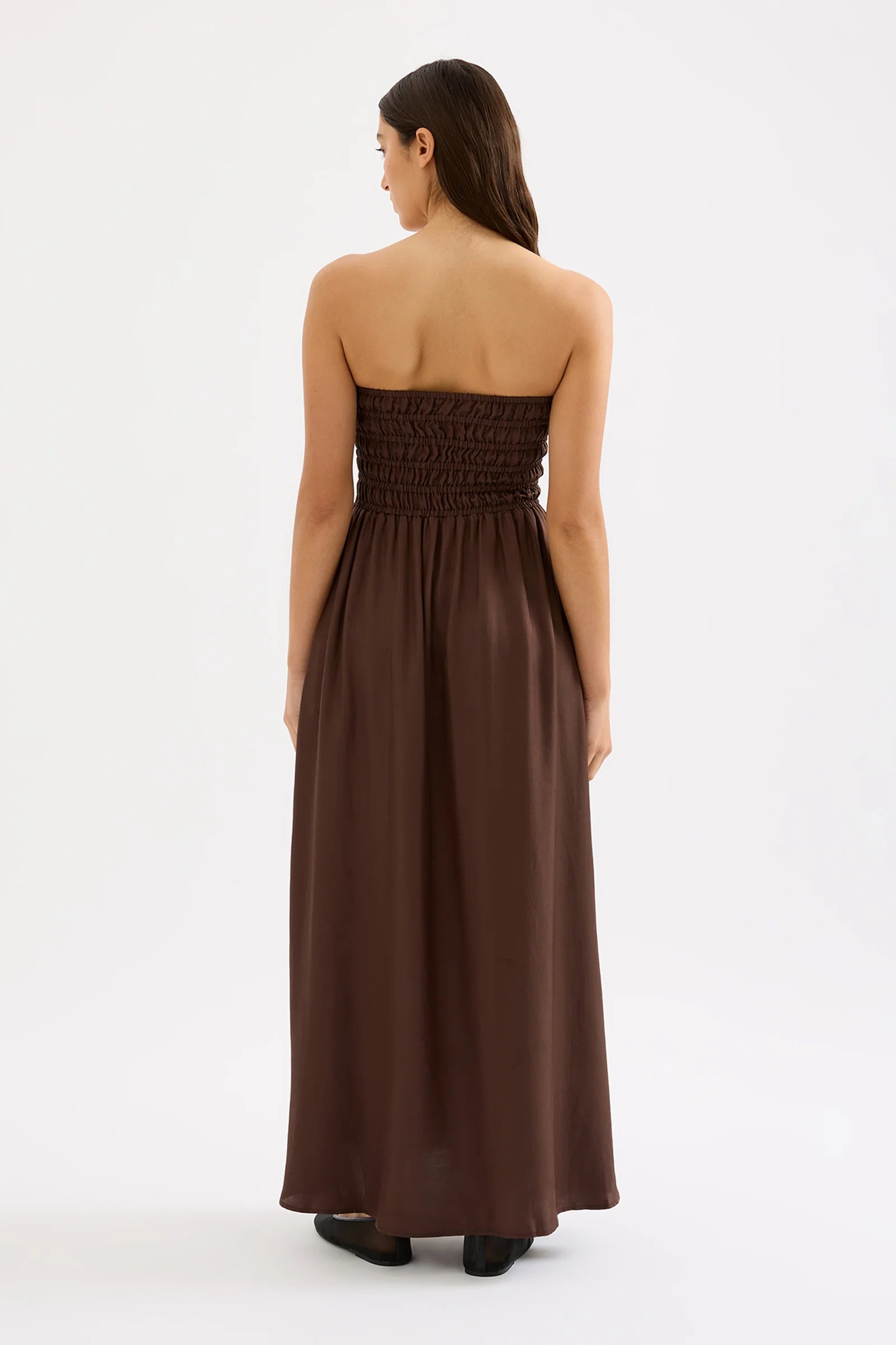 NUDE LUCY zuri tencel maxi dress - chocolate