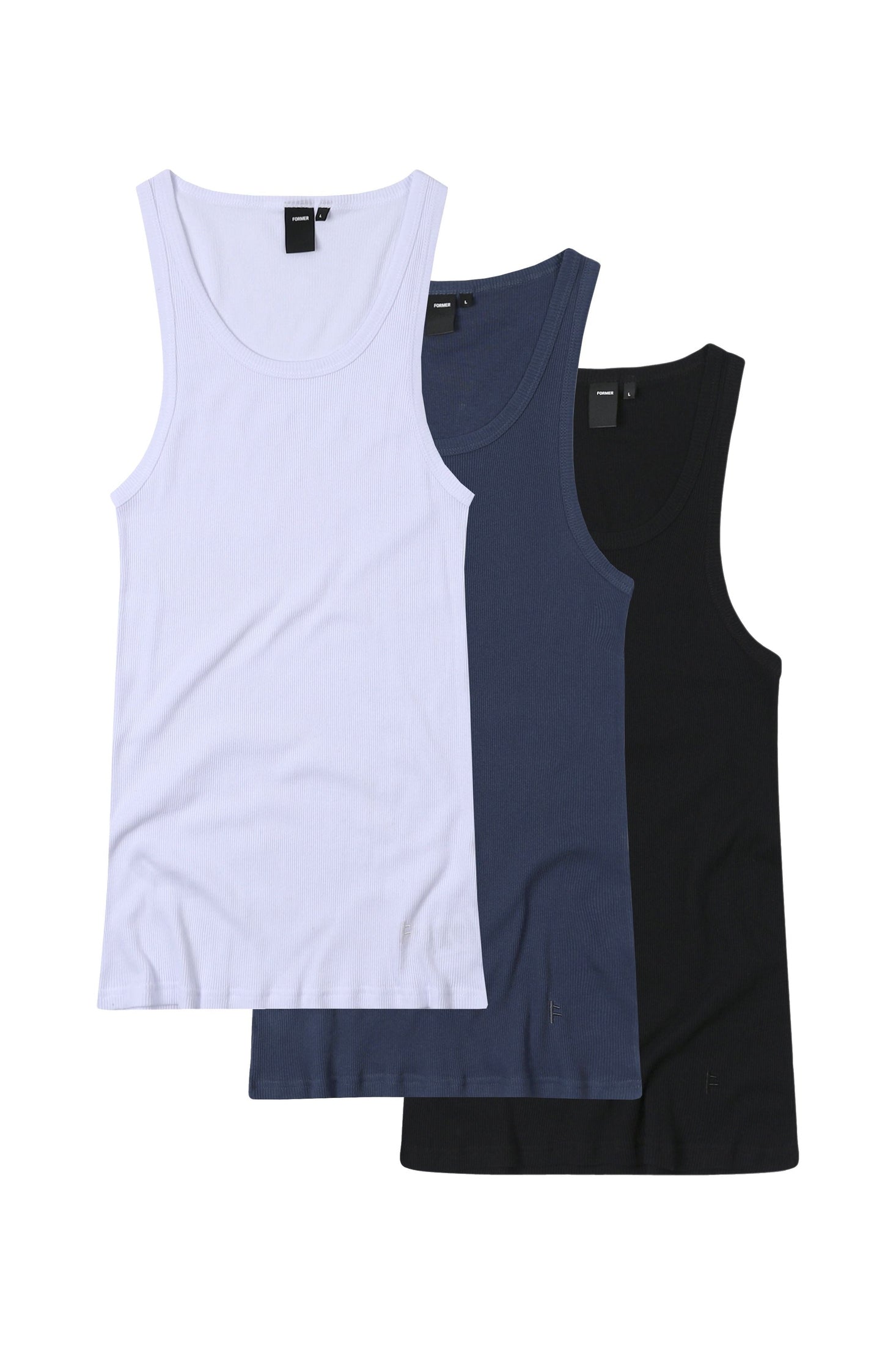 FORMER Uniform ribbed singlet - Black/navy/white