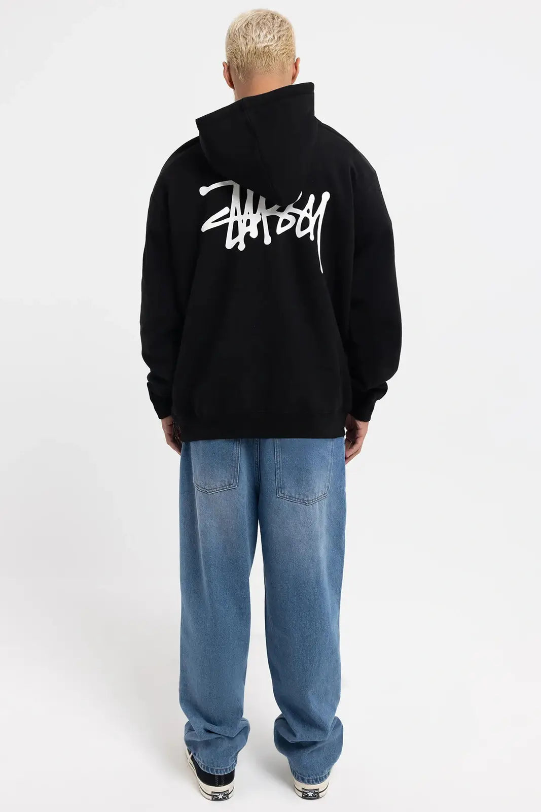 STUSSY Graffiti lcb fleece hood - Black