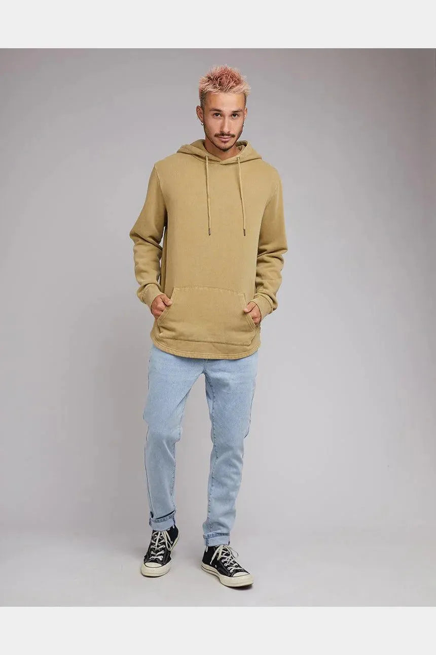 SILENT THEORY Curved hem hoody - Fennel