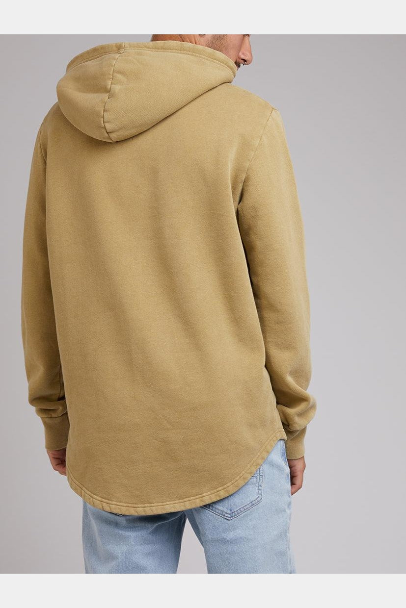 SILENT THEORY Curved hem hoody - Fennel