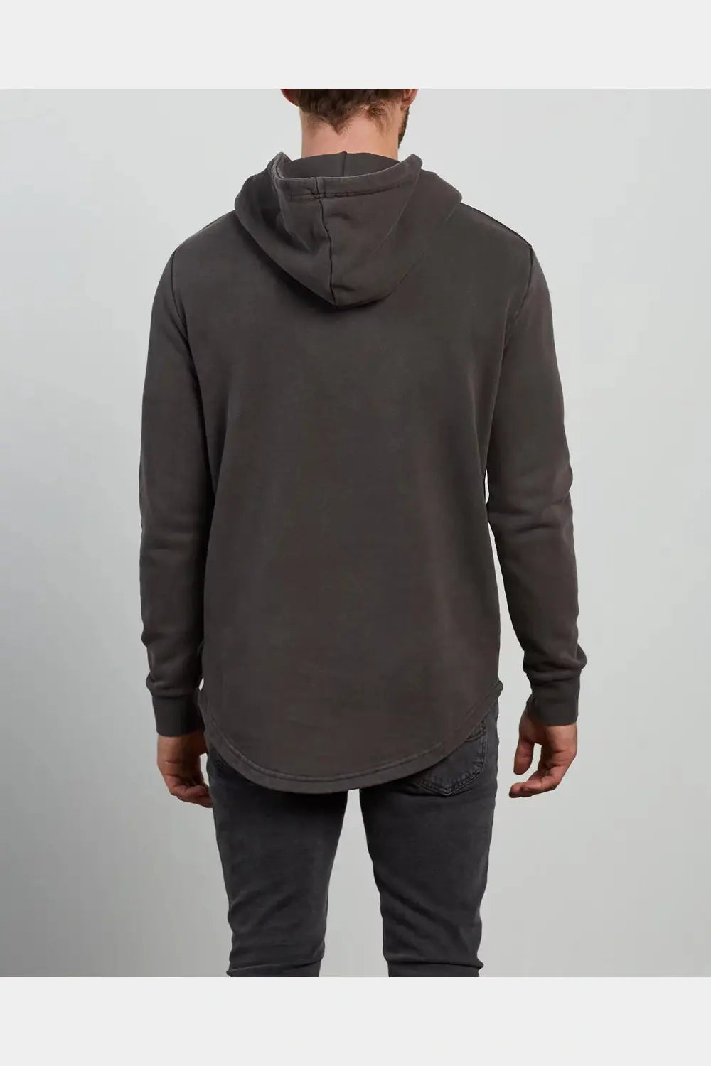 Silent theory curved hem hoody - coal