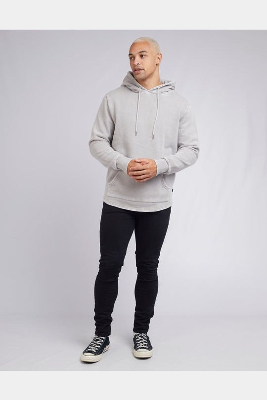 Silent theory curved hem hoody - grey marle