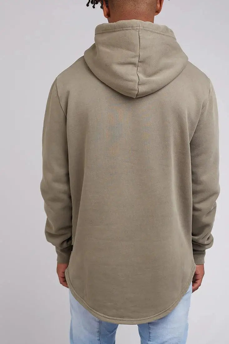 Silent theory curved hem hoody - khaki