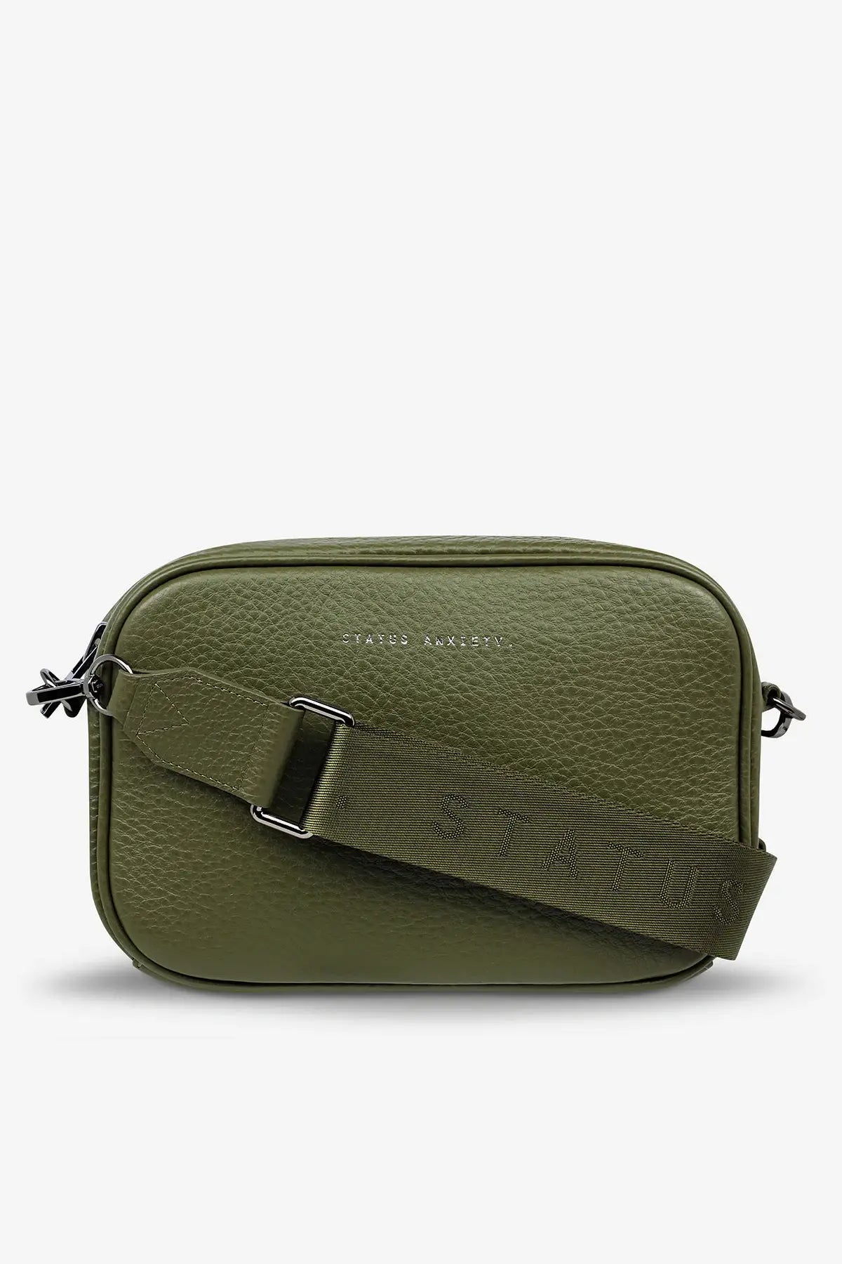 Status anxiety plunder bag with webbed strap - khaki