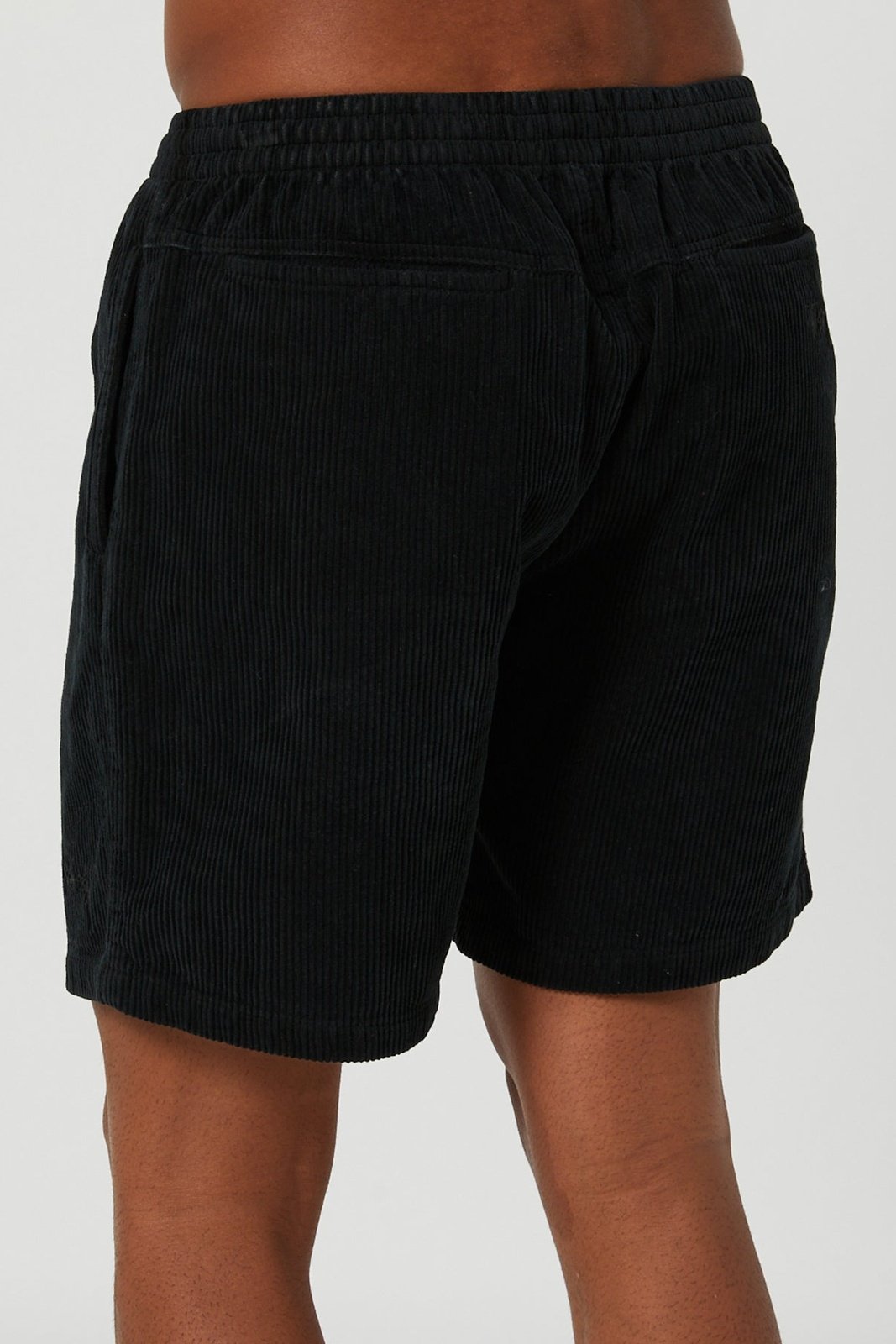 Stussy wide wale cord beachshort - black/black