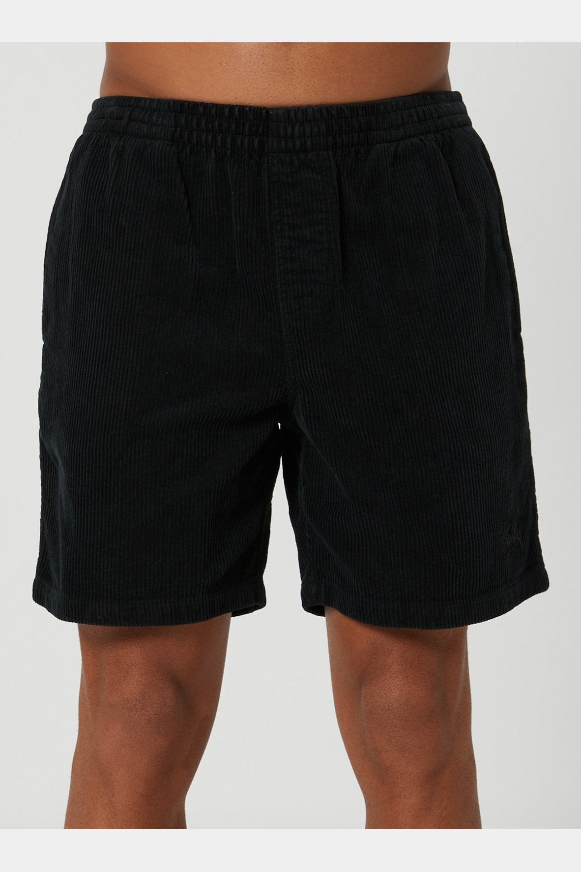 Stussy wide wale cord beachshort - black/black