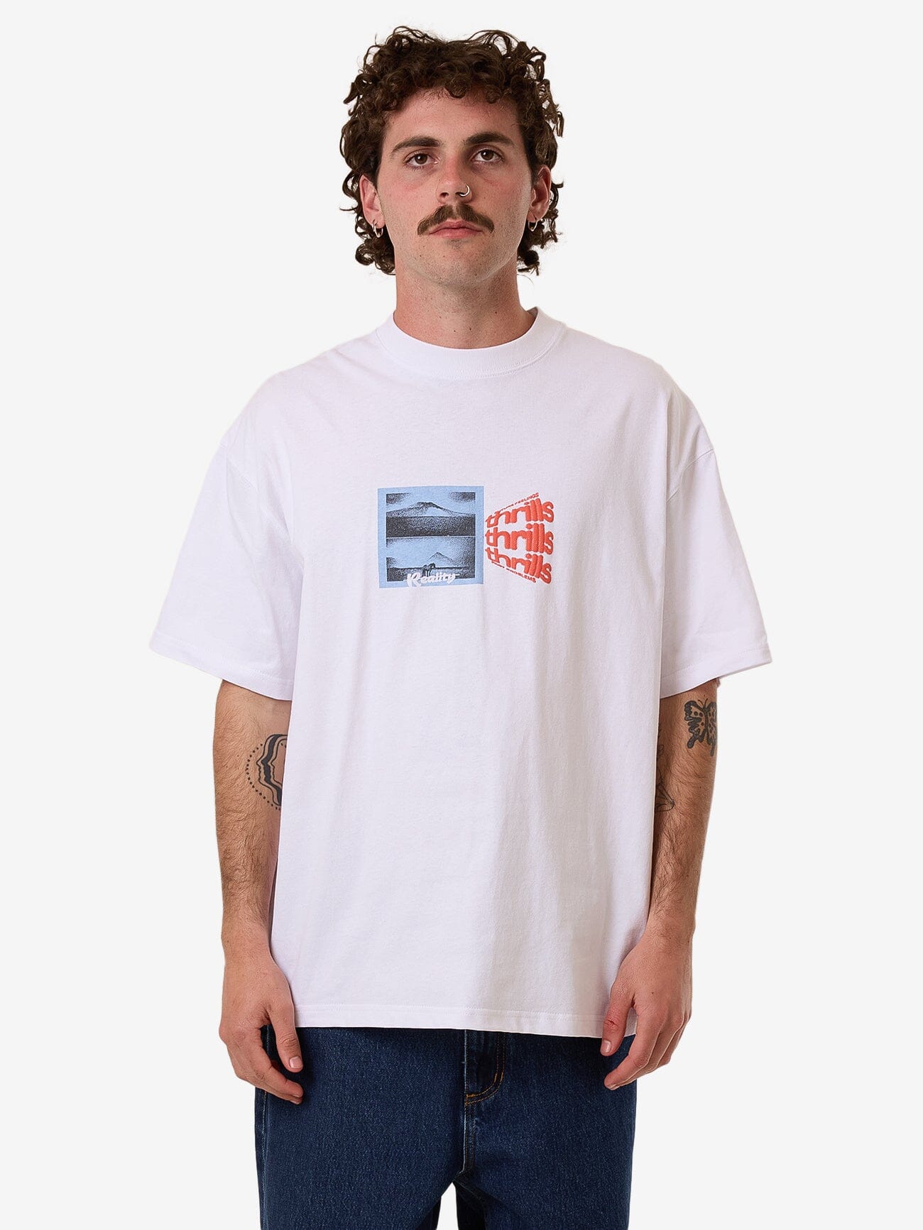 THRILLS dream reality box fit oversize tee - white