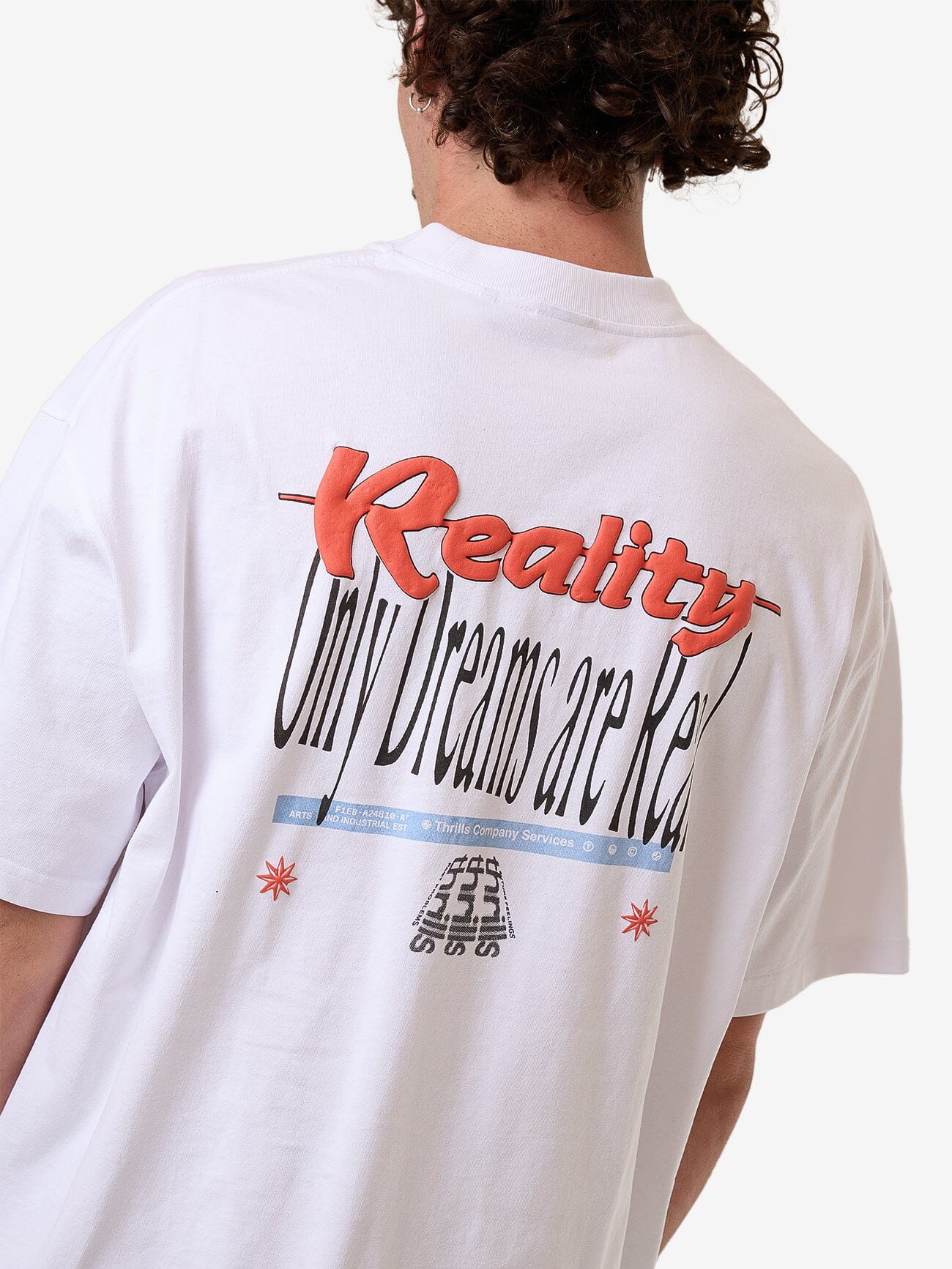 THRILLS dream reality box fit oversize tee - white