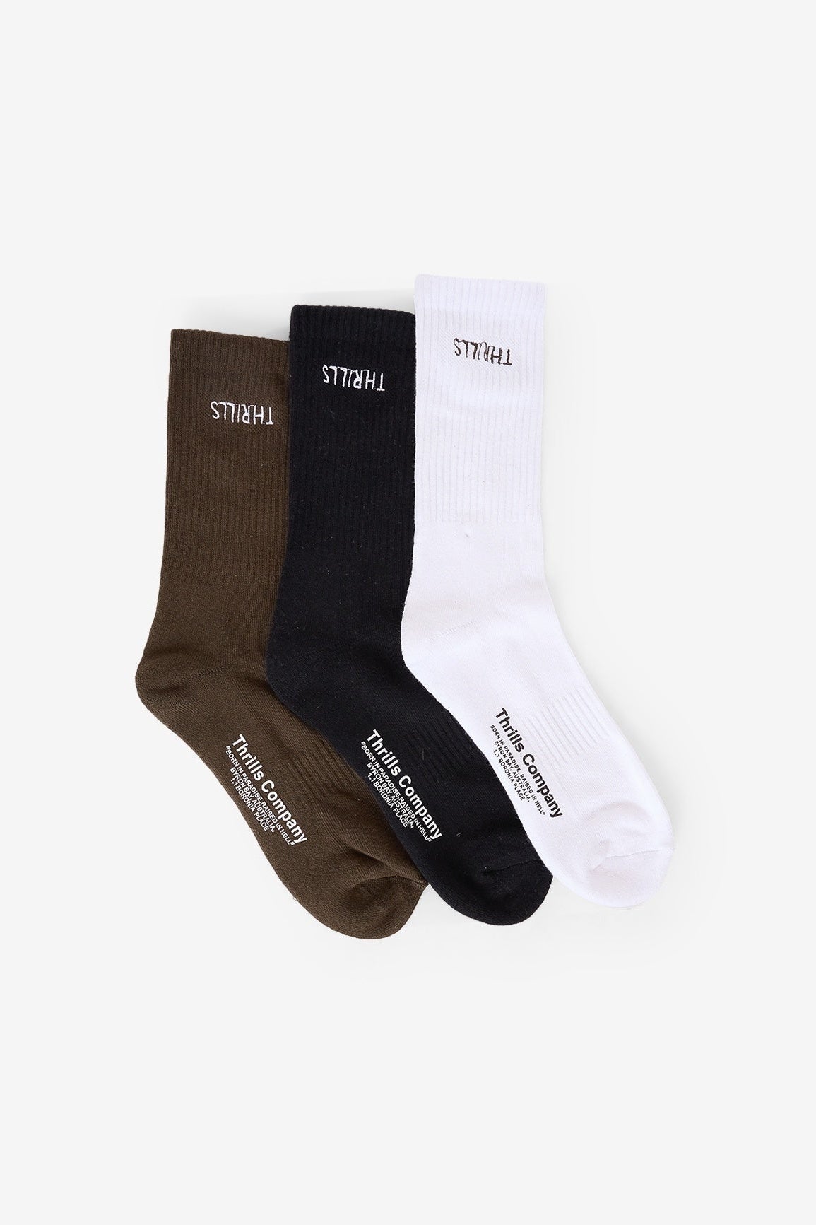 THRILLS Minimal 3 pack sock - White/black/tarmac