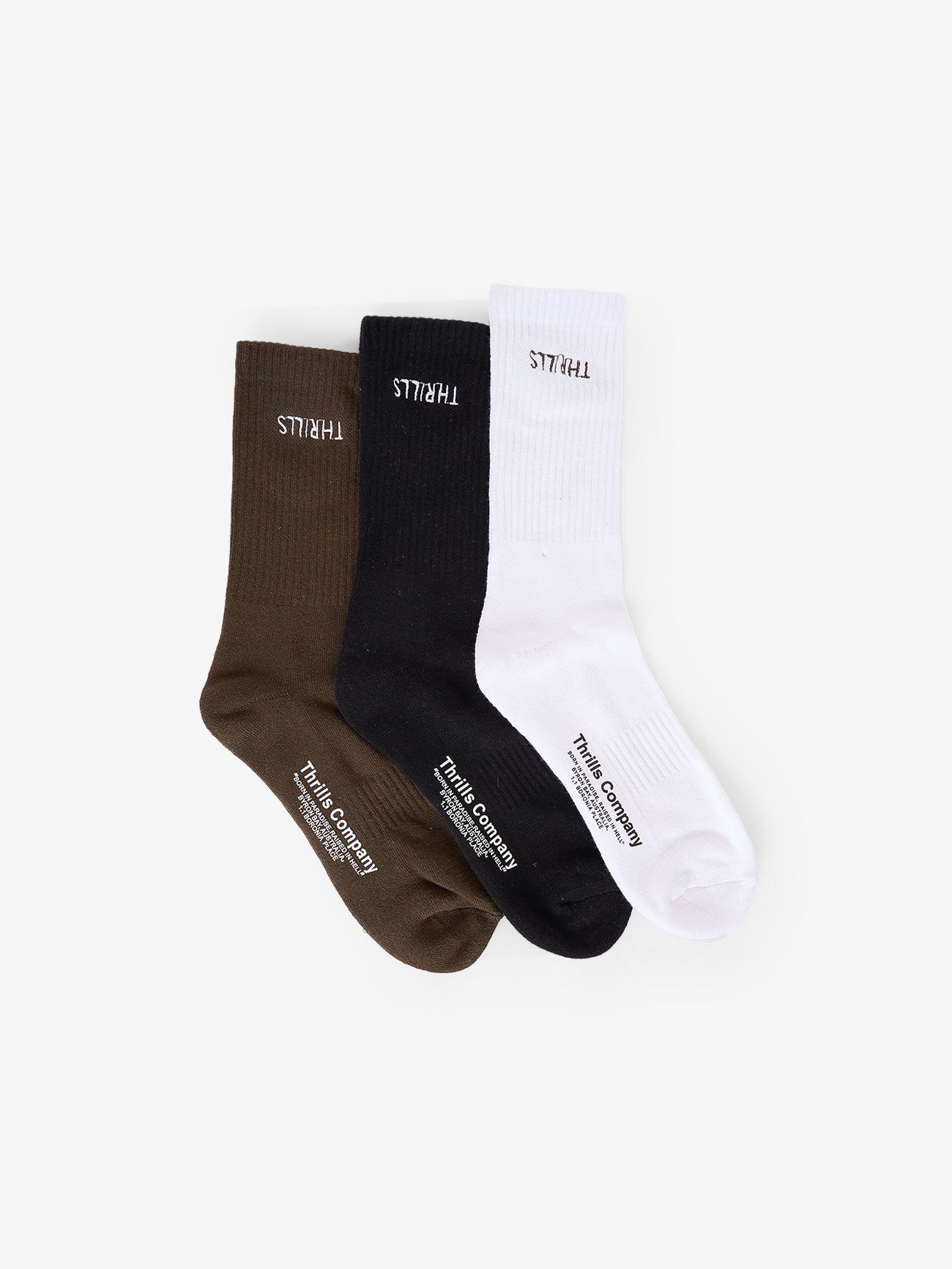 THRILLS Minimal 3 pack sock - White/black/tarmac