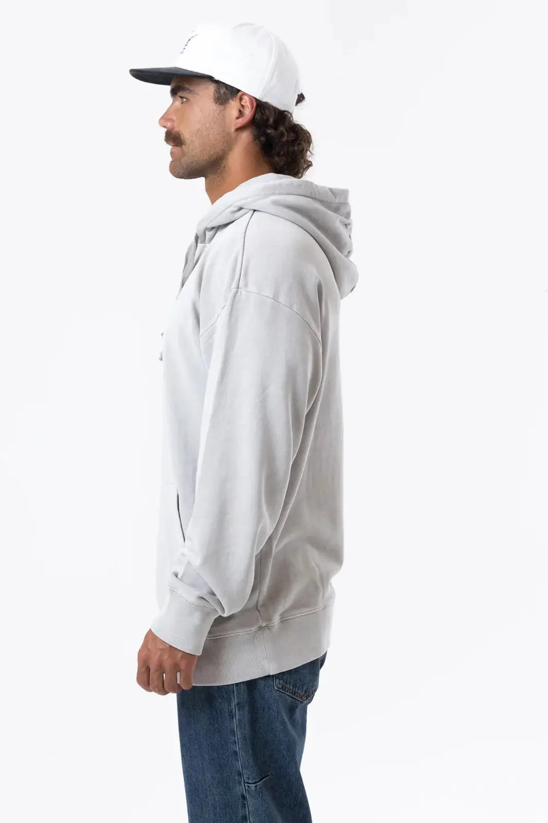 THRILLS Minimal slouch pull on hood - Oyster grey