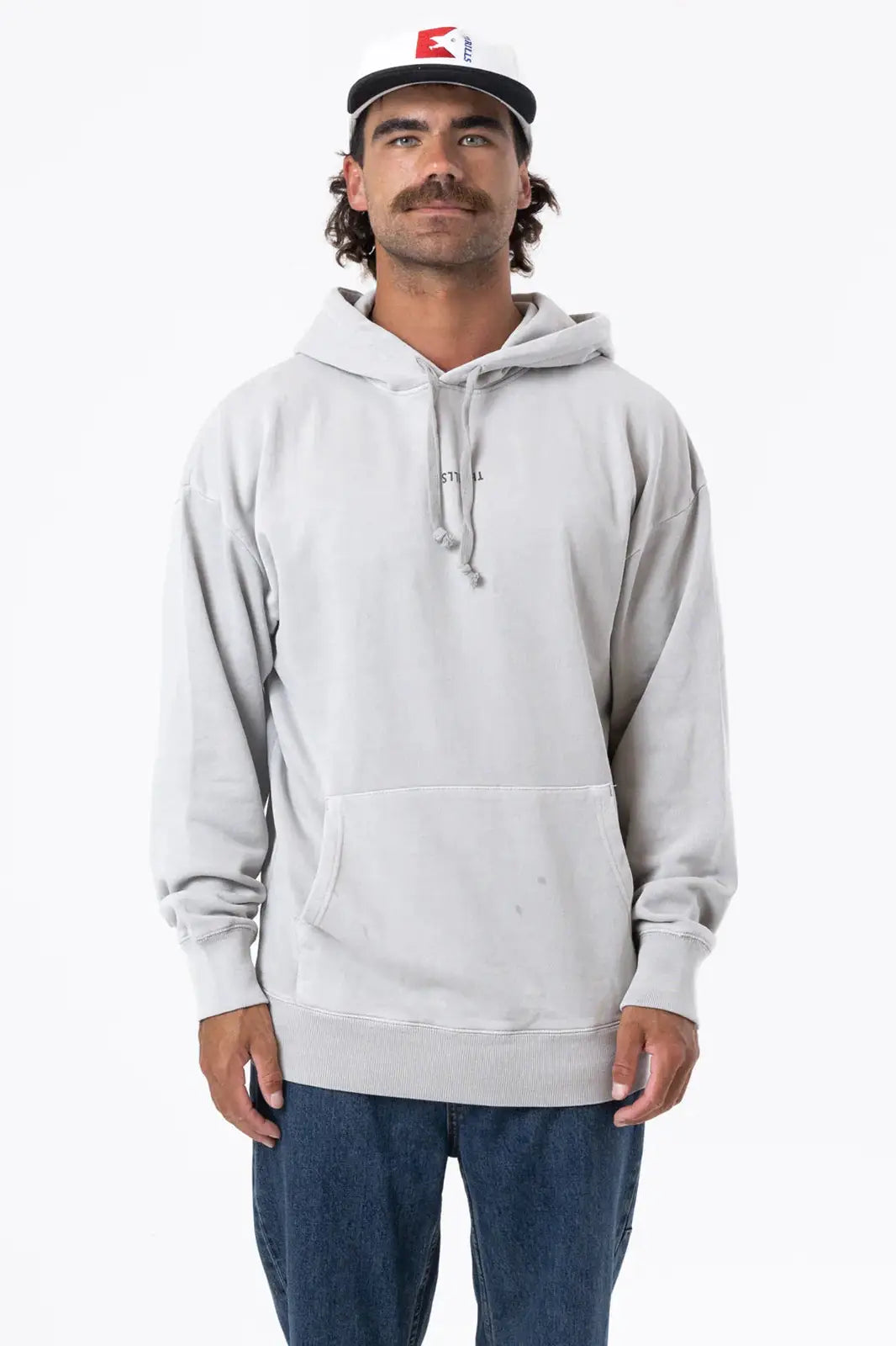 THRILLS Minimal slouch pull on hood - Oyster grey