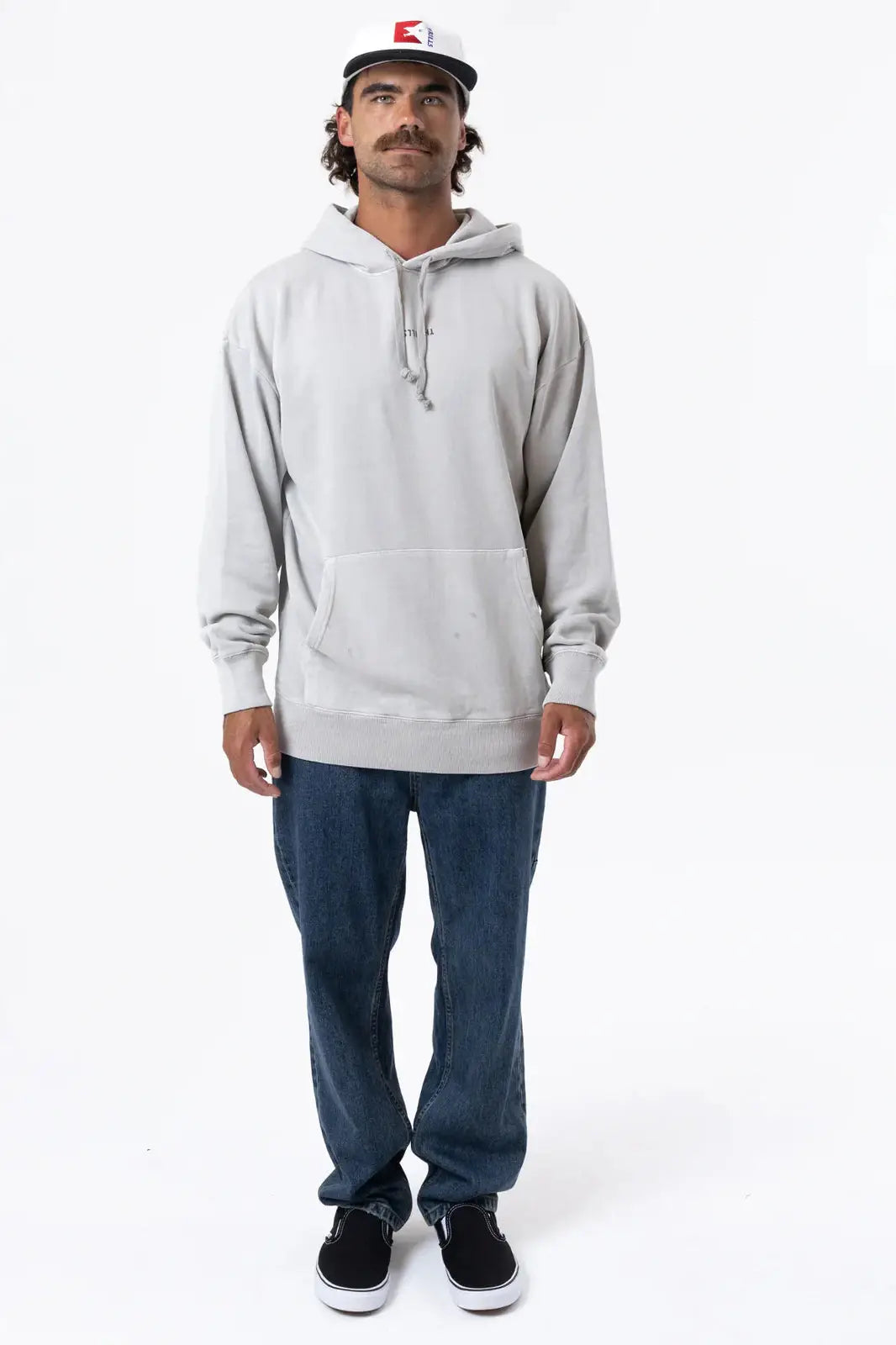 THRILLS Minimal slouch pull on hood - Oyster grey