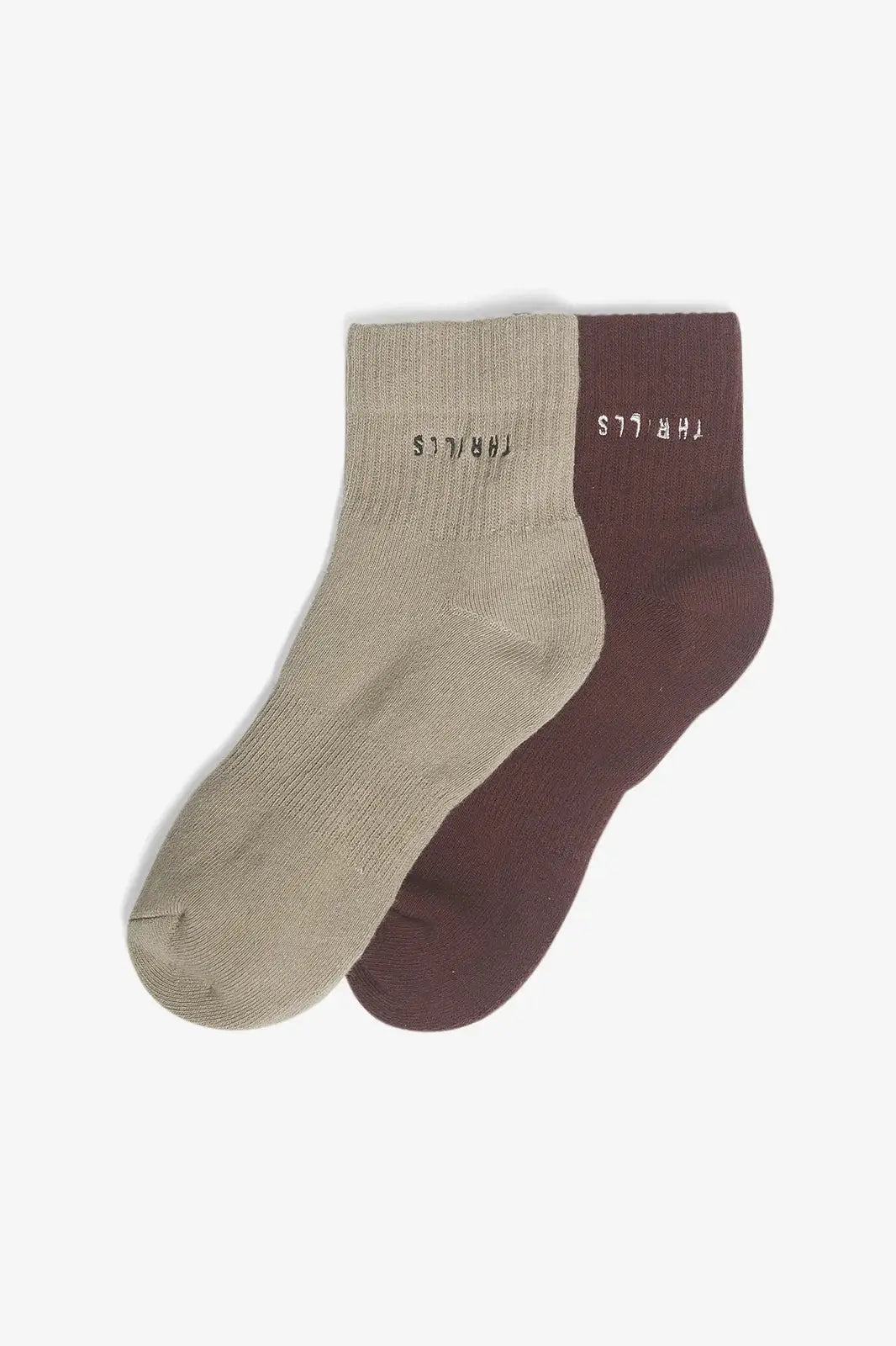 THRILLS minimal 2 pack sock - Oyster grey & deep plum