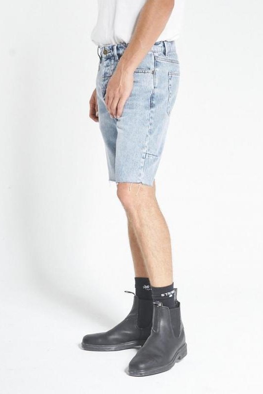 Thrills chopped denim short - aged blue