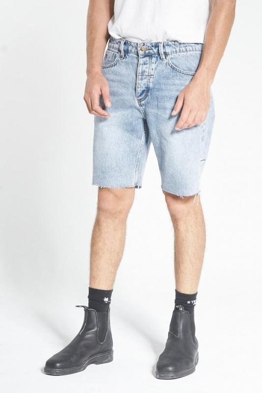 Thrills chopped denim short - aged blue