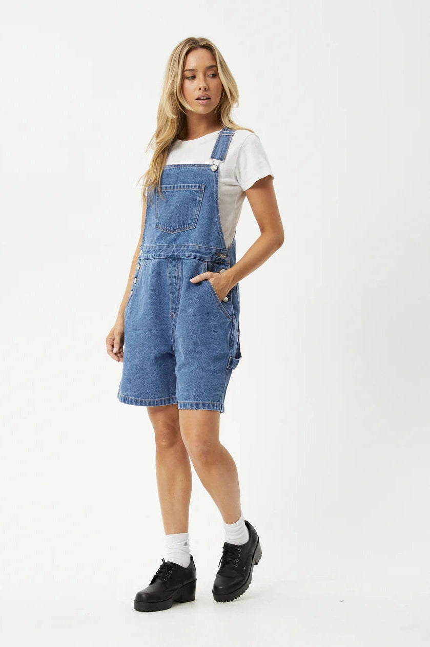 AFENDS Lil Louis Denim Overall - Worn blue