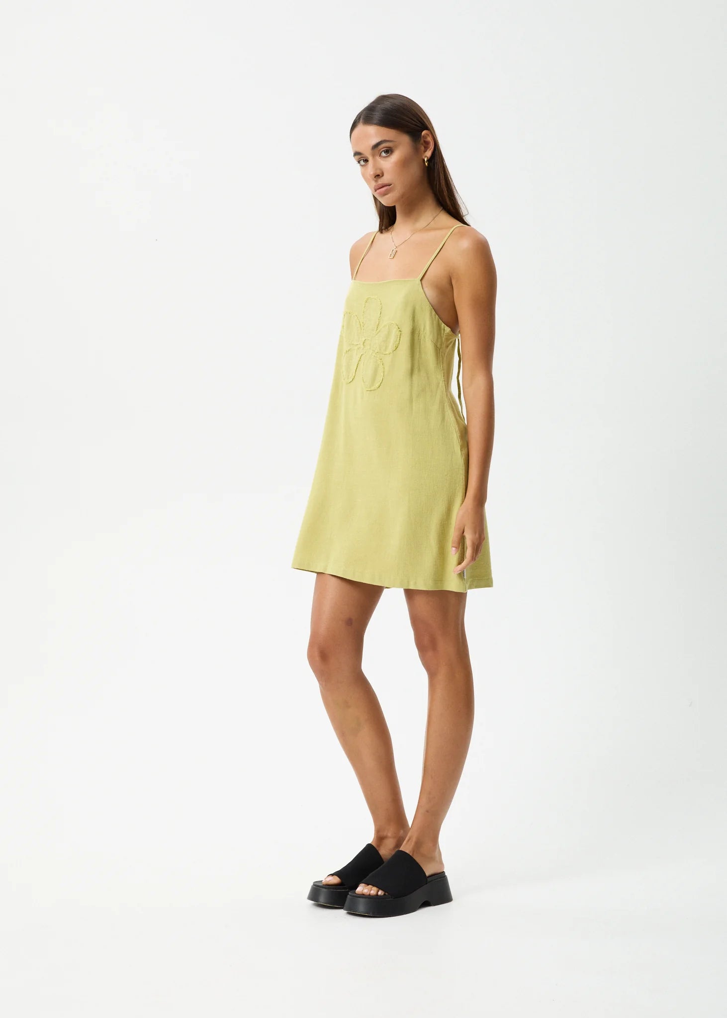 AFENDS Amaya Mini Dress - Lemongrass