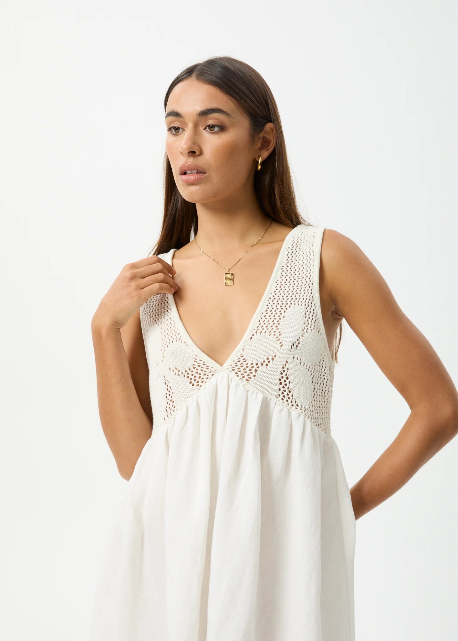 AFENDS Dakota Hemp Mini Dress - White