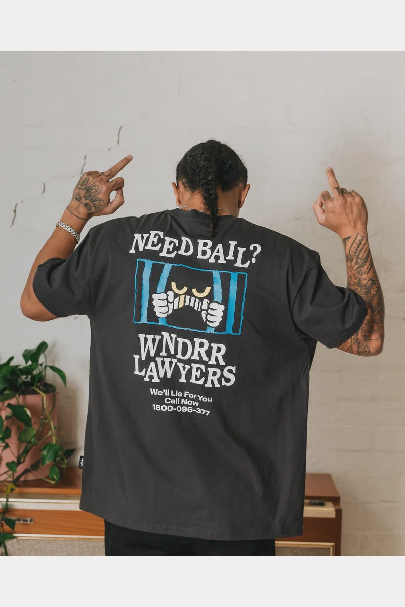 WNDRR BAIL BOX FIT TEE - FADED BLACK