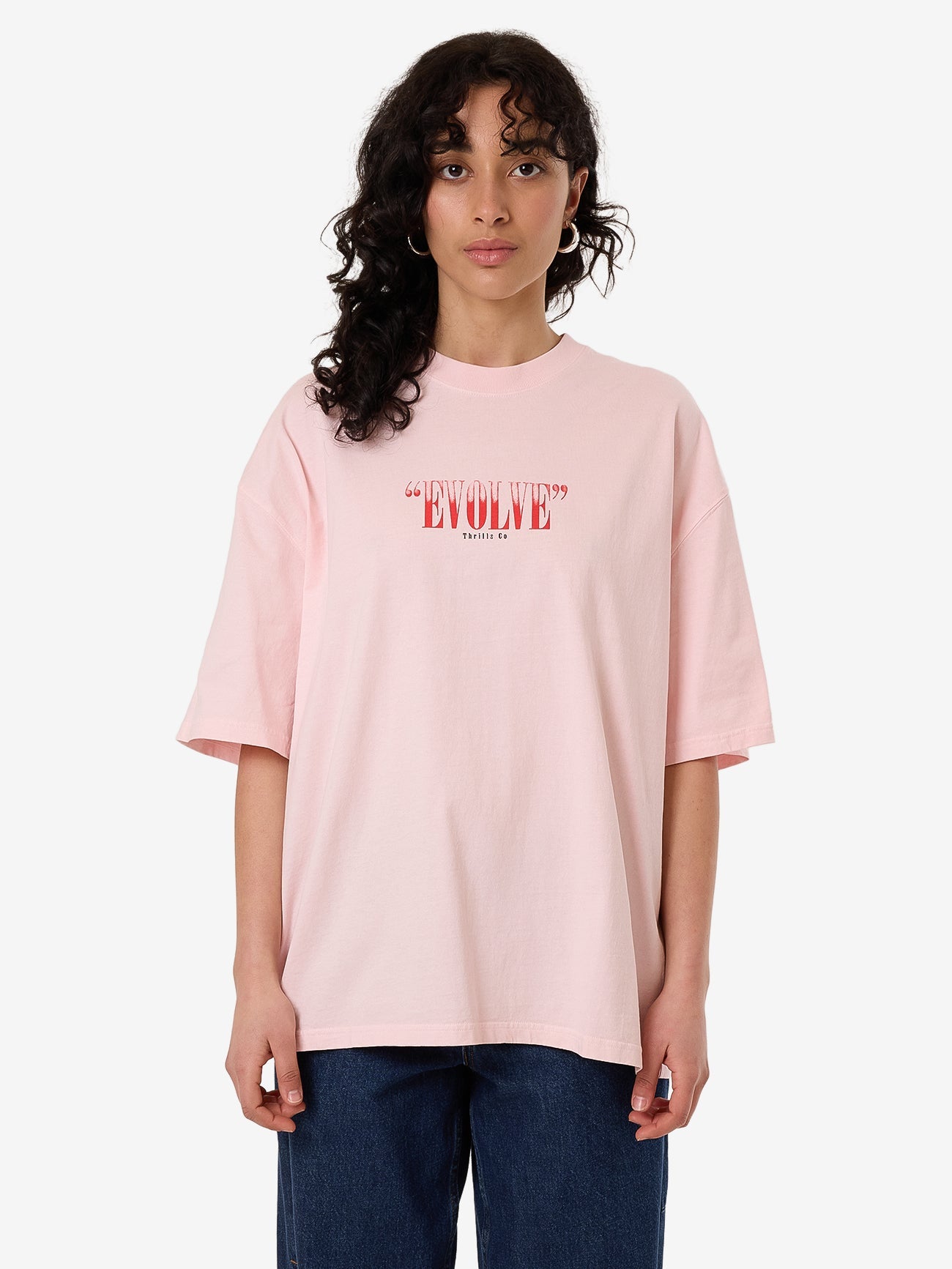 THRILLS highly evolved oversized tee - barely pink