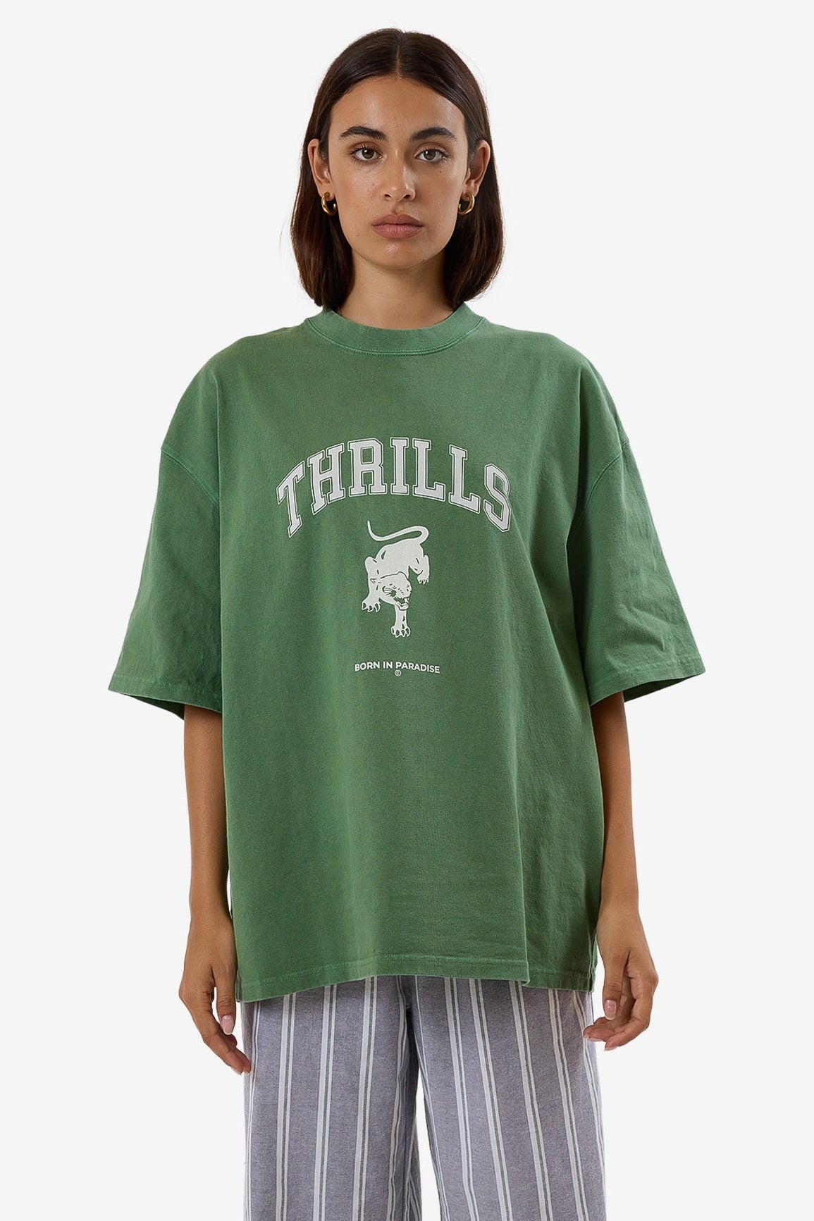 Thrills Hard Knocks Oversized Tee - Elm Green