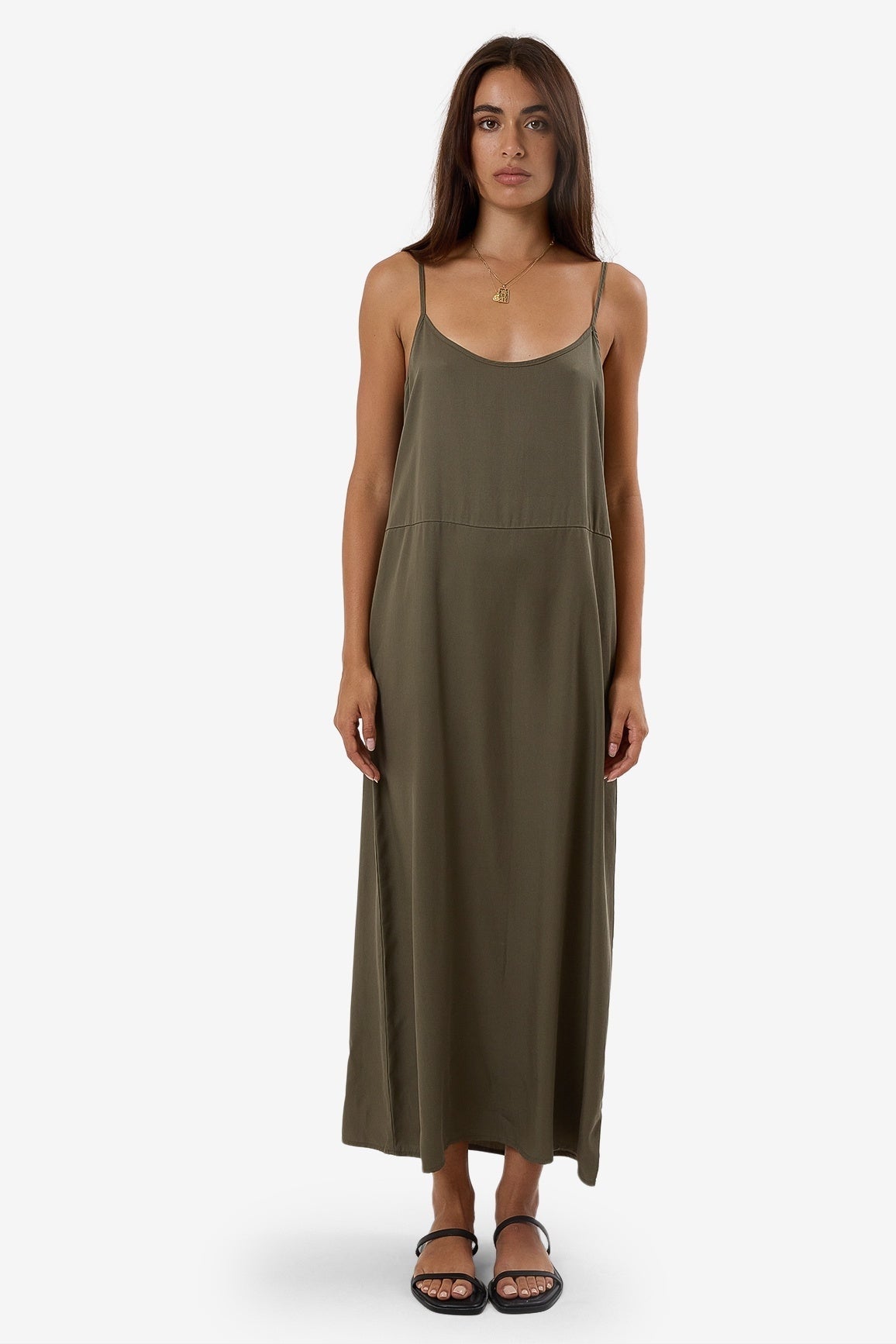 Thrills Breezy Slip Dress - Tarmac